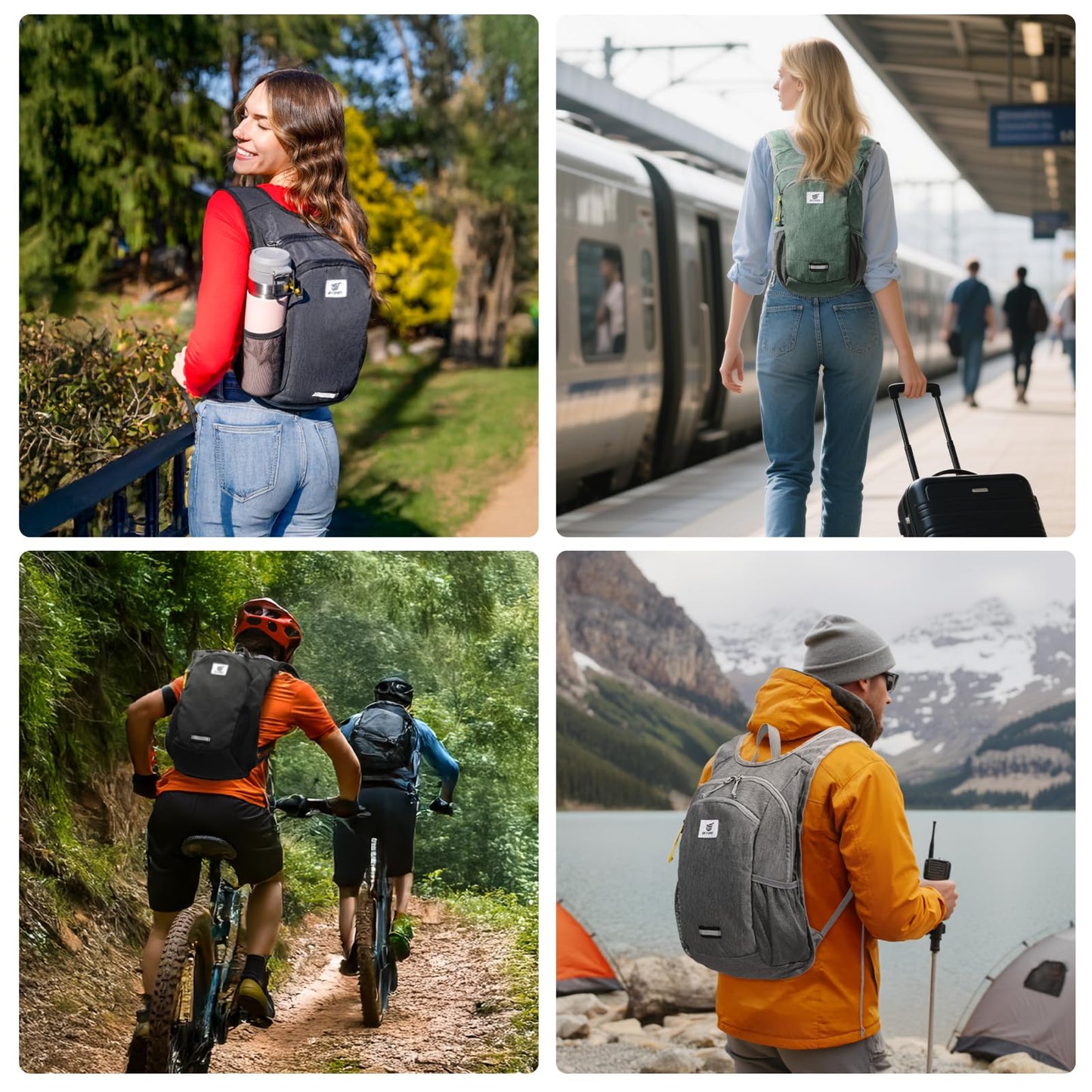 SKYSPER 10L Hiking Backpack, Foldable & Packable Lightweight Daypack for Travel, Collapsible Small Compact Hiking Backpack for Women & Men, Black