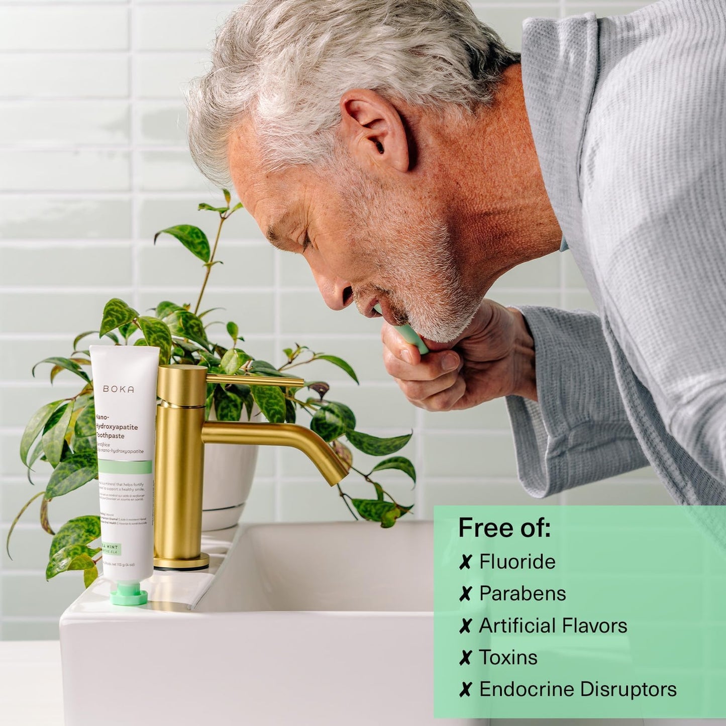 Boka Fluoride Free Toothpaste - Nano Hydroxyapatite - Ela Mint 4oz and Travel Size Mouthwash Tablets - Hydroxyapatite, Fluoride/Alcohol Free & Eco-Friendly