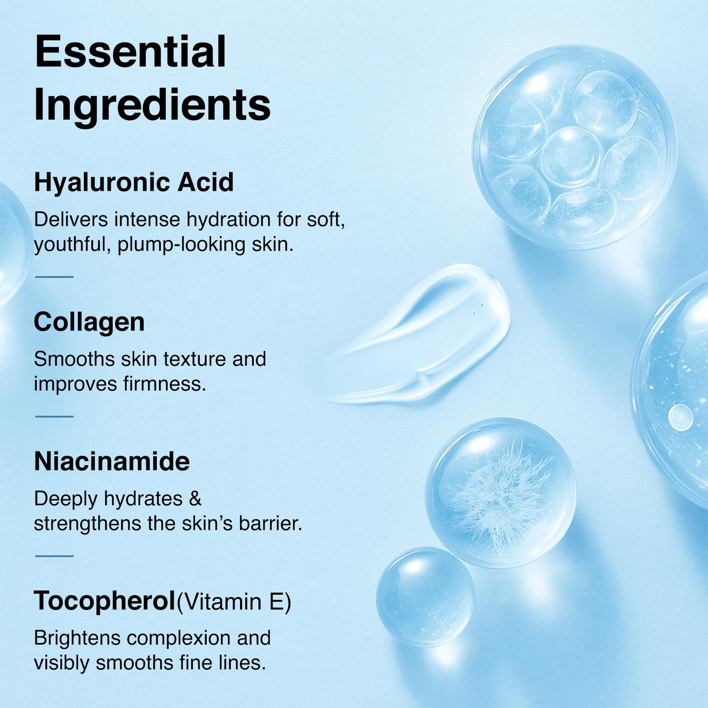 Collagen Face Mask - 6 Pack, Hydrating & Firming Sheet Mask for All Skin Types, Anti-Wrinkle, K-Beauty & Moisturizing Overnight Skincare