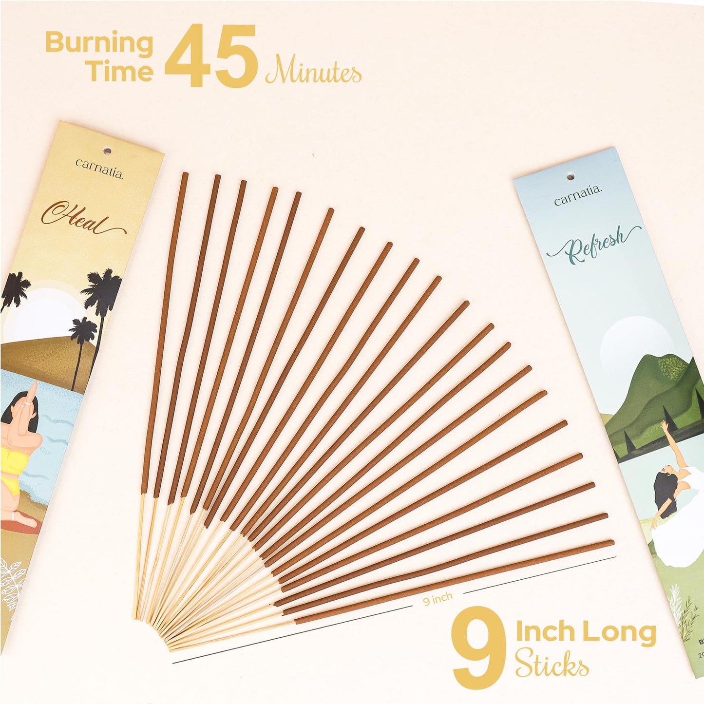 Carnatia Meditation Incense Sticks – Set of 6 Calming Scents for Mindfulness, Focus & Self-Care | Purifying Aromas for Spiritual Wellness, Inner Peace & Healing Rituals!