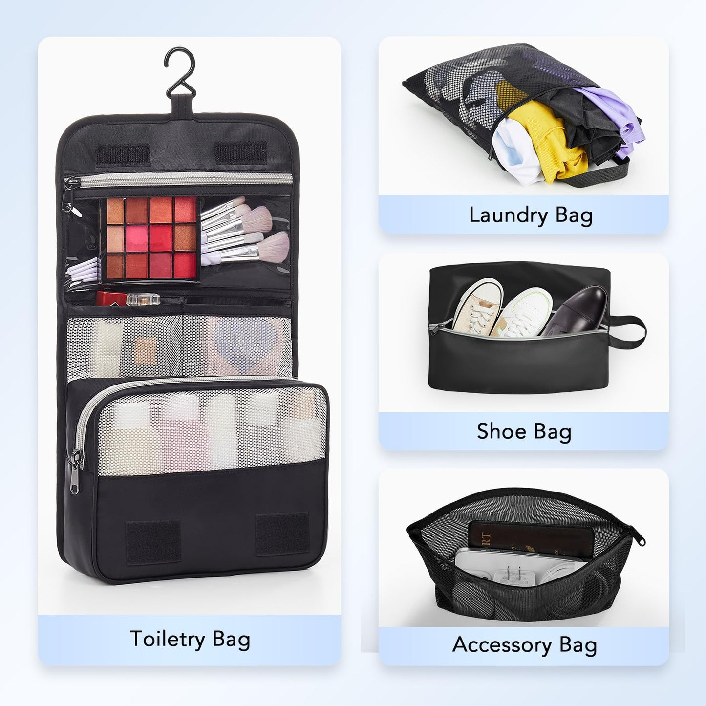 10 Set Compression Packing Cubes for Travel Essentials,Compressible Expandable Packing Cubes for Suitcase,OlarHike Luggage Organizer Bags for Travel,Handy Helper for Organizing Clothes(Black)