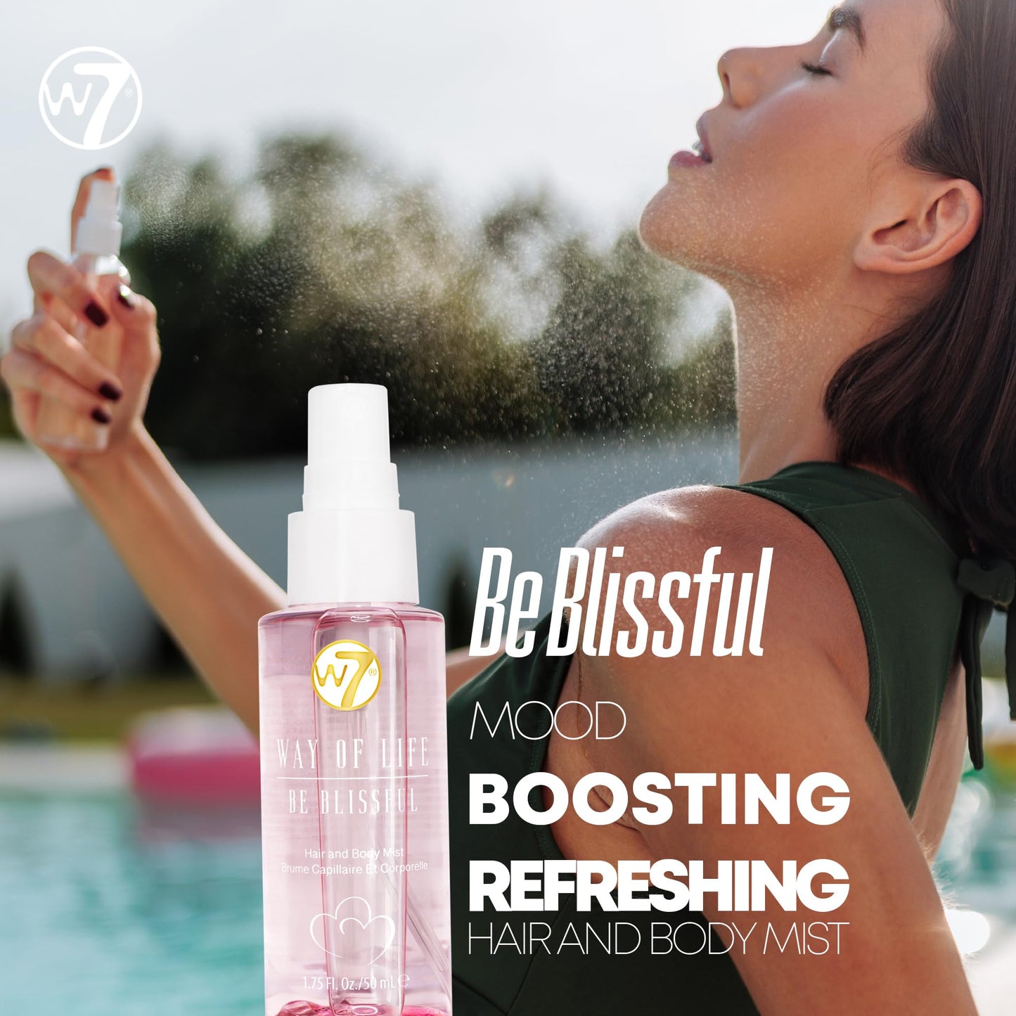 W7 VAY CAY Be Blissful - Travel Size Skincare Set | Carry On Luggage Essentials: Shower Gel & Body Wash, Body Butter & Body Mist | Energizing & Hydrating Body Care for Glowing Skin