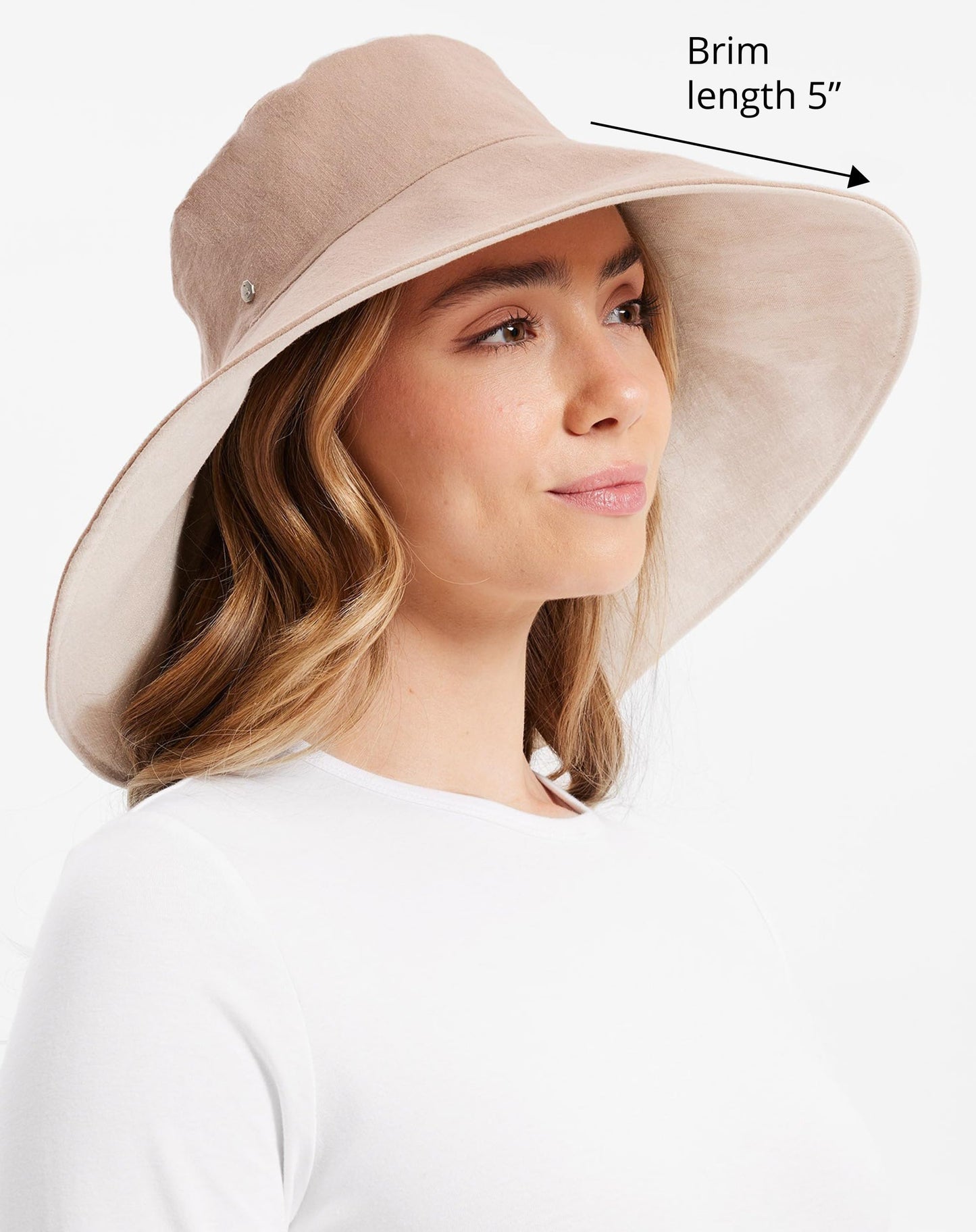 Solbari Ultra Wide Cotton Linen Hat UPF50+ Packable UV Sun Protection Hat with Large Brim and Detachable Strap Large-XLarge Desertsand/Beige