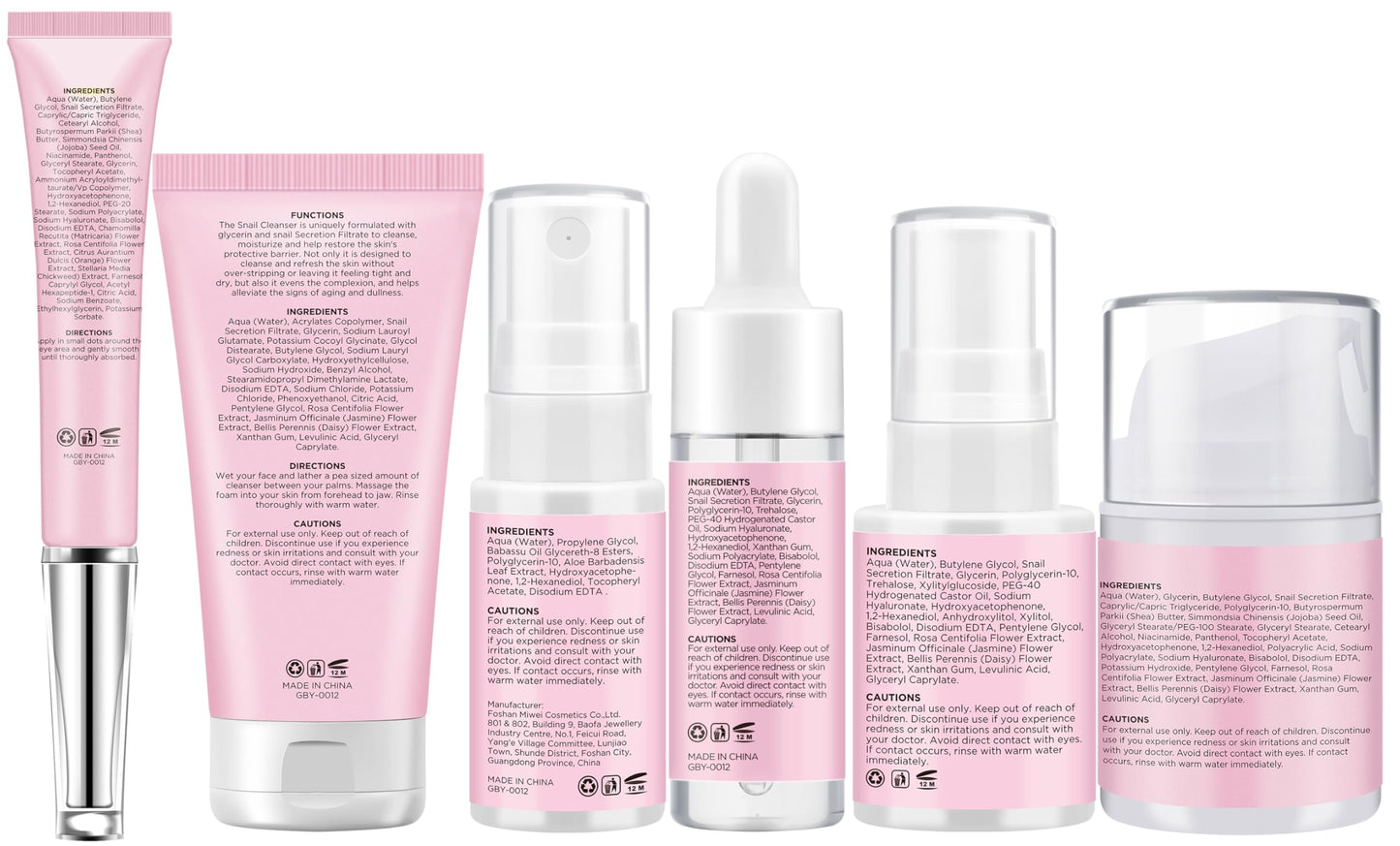 Skin Care Set,Korean Snail Mucin Essence Anti-aging Moisturize Repair Soothe Hydrate,Glass Skincare Routine Kit for Dull & Dry Skin,Skincare Gift Set Teens Stocking Stuffers Christmas Gifts for Women