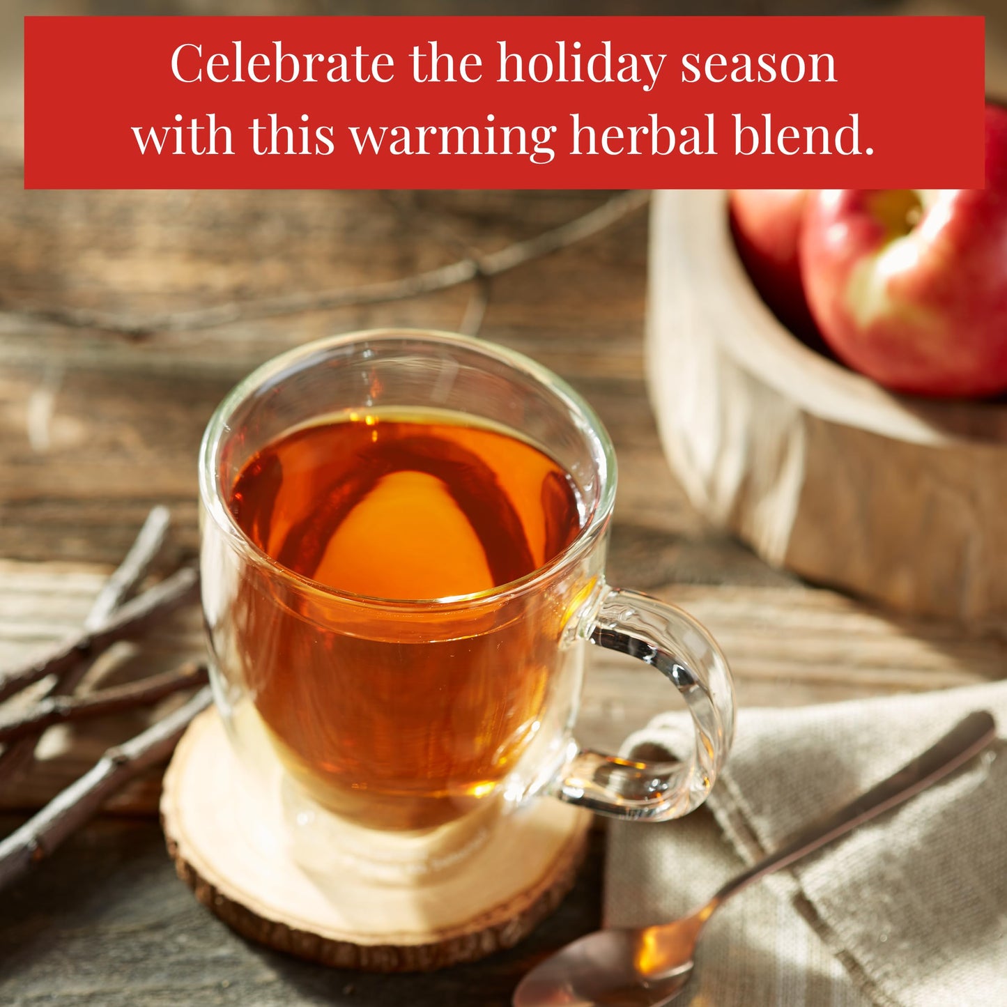 The Republic of Tea - Mulled Apple Spice Herbal Tea Tin, 36 Tea Bags, Naturally Caffeine Free