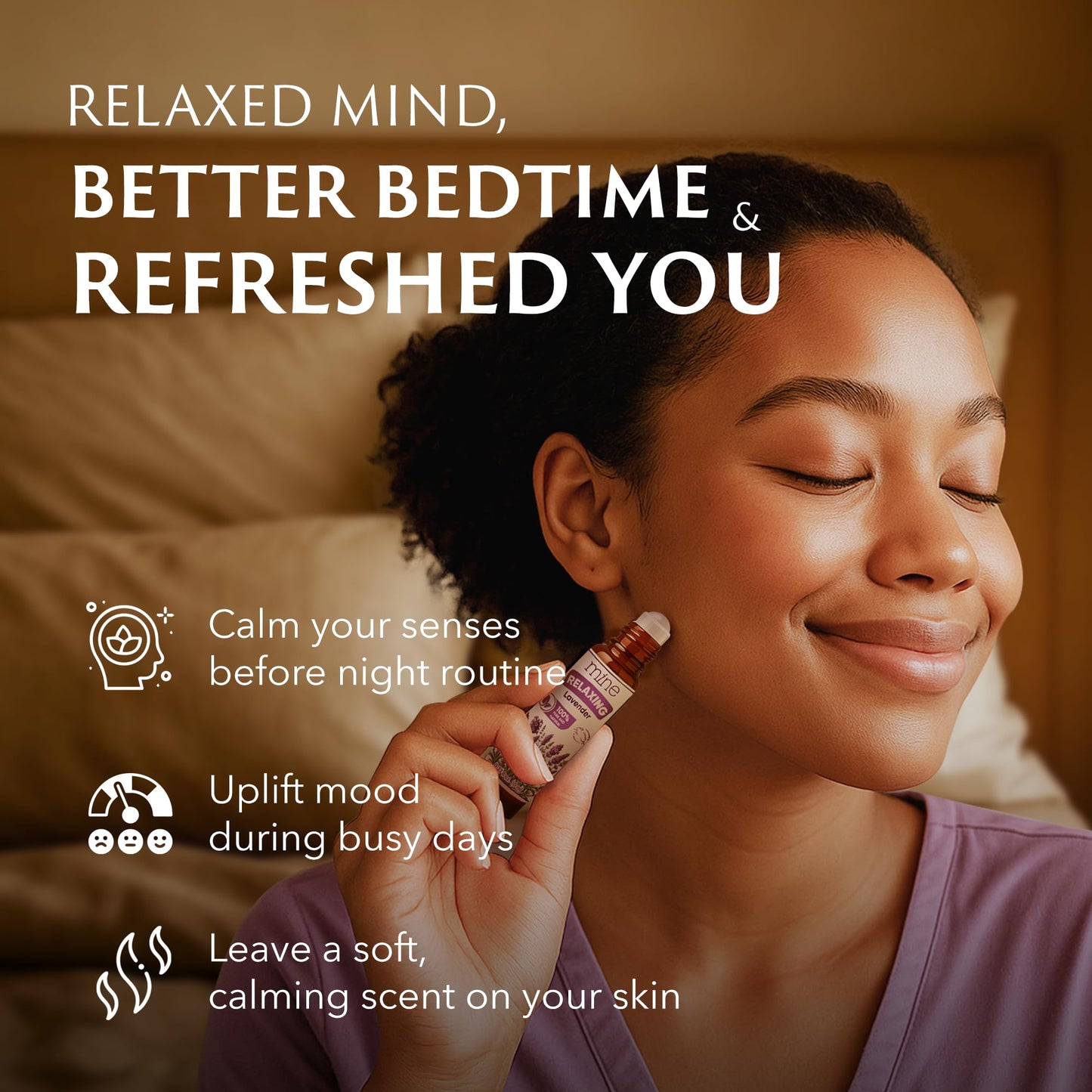 Mine Lavender Essential Oil Roll On - 100% Pure Natural Lavender Oil for Skin