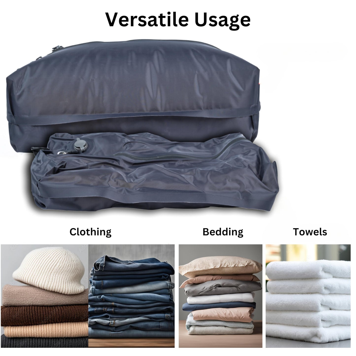 Premium Reuseable Vacuum Bags for Travel – Ideal for Efficient Packing and Space Saving in Travel Suitcase and Backpack, Space Saver Bags for Clothing (No Pump included)