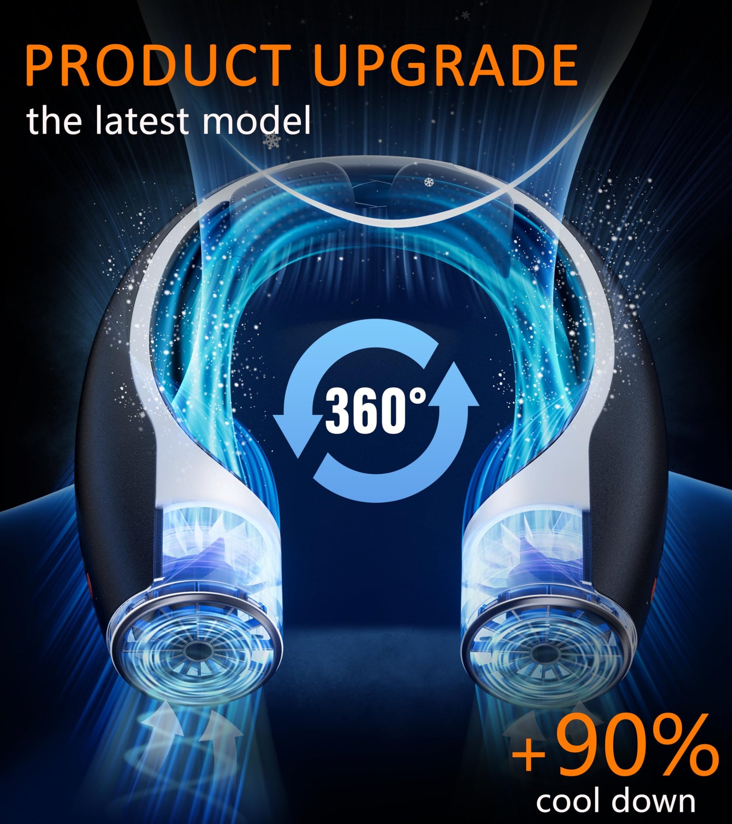 Rohent Portable Hands-Free Neck Fan - 4000mAh Battery, USB-C Rechargeable, Ultra-Quiet, 4 Adjustable Speeds – Perfect for Office, Outdoor, and Travel Use