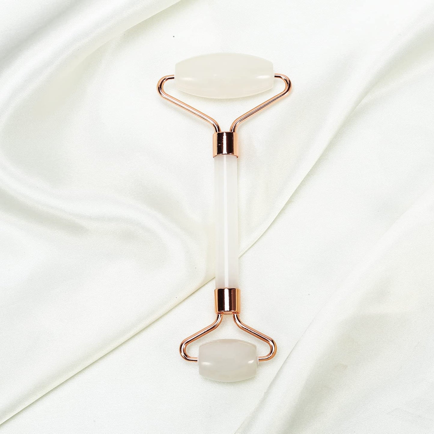 C CRYSTAL LEMON White Natural Face Roller, Jade Gua Sha Sculptor for Aging Wrinkles and Puffiness - Natural White Facial Roller Guasha Tool - Premium Jade Face Roller Cold Roller for Face