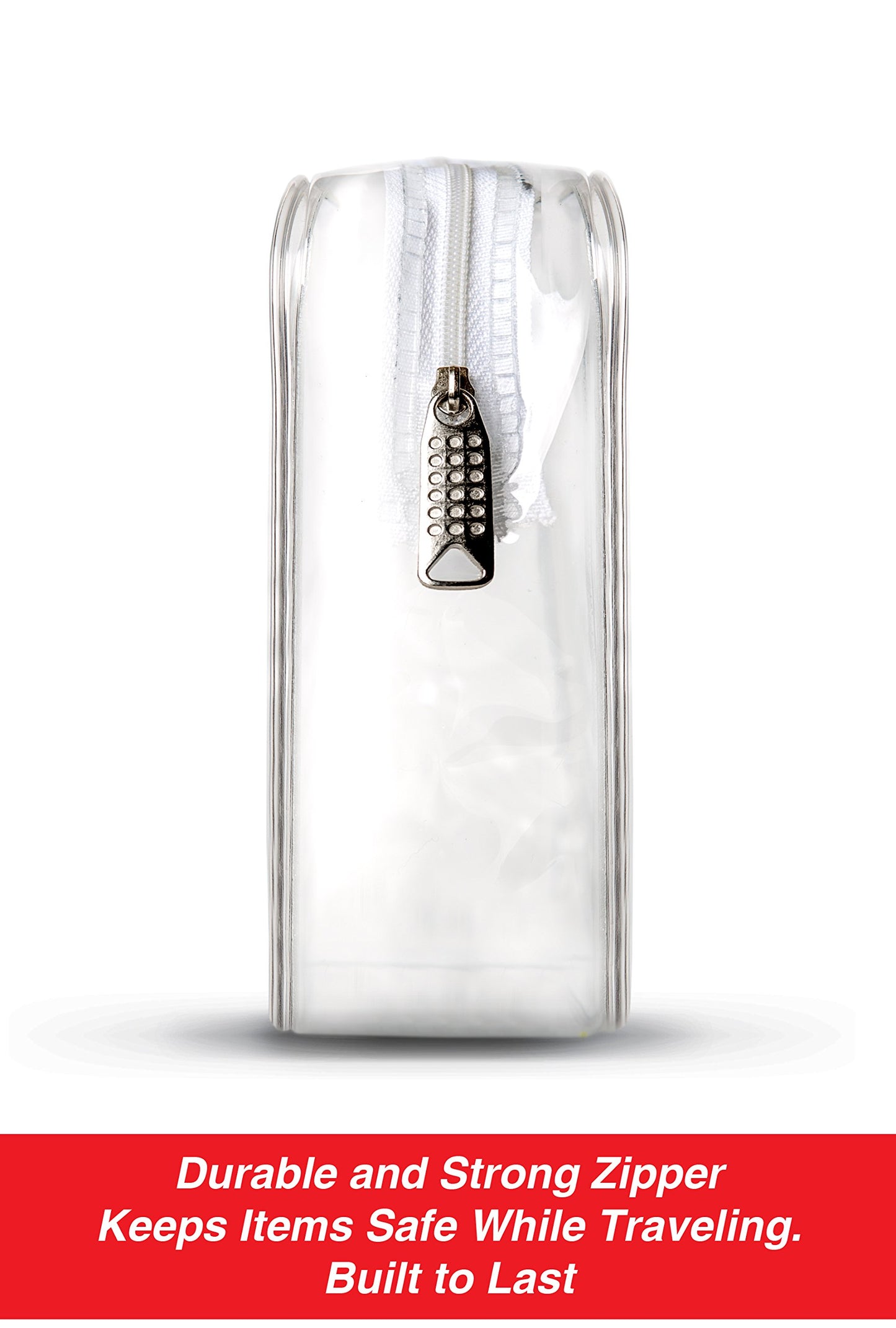 Cableinthebay TSA Approved Clear Travel Toiletry Bag-Quart Sized with Zipper-Airport Airline Compliant Bag/Bottles-Men's/Women's 3-1-1 Kit+Travel (1 PACK)