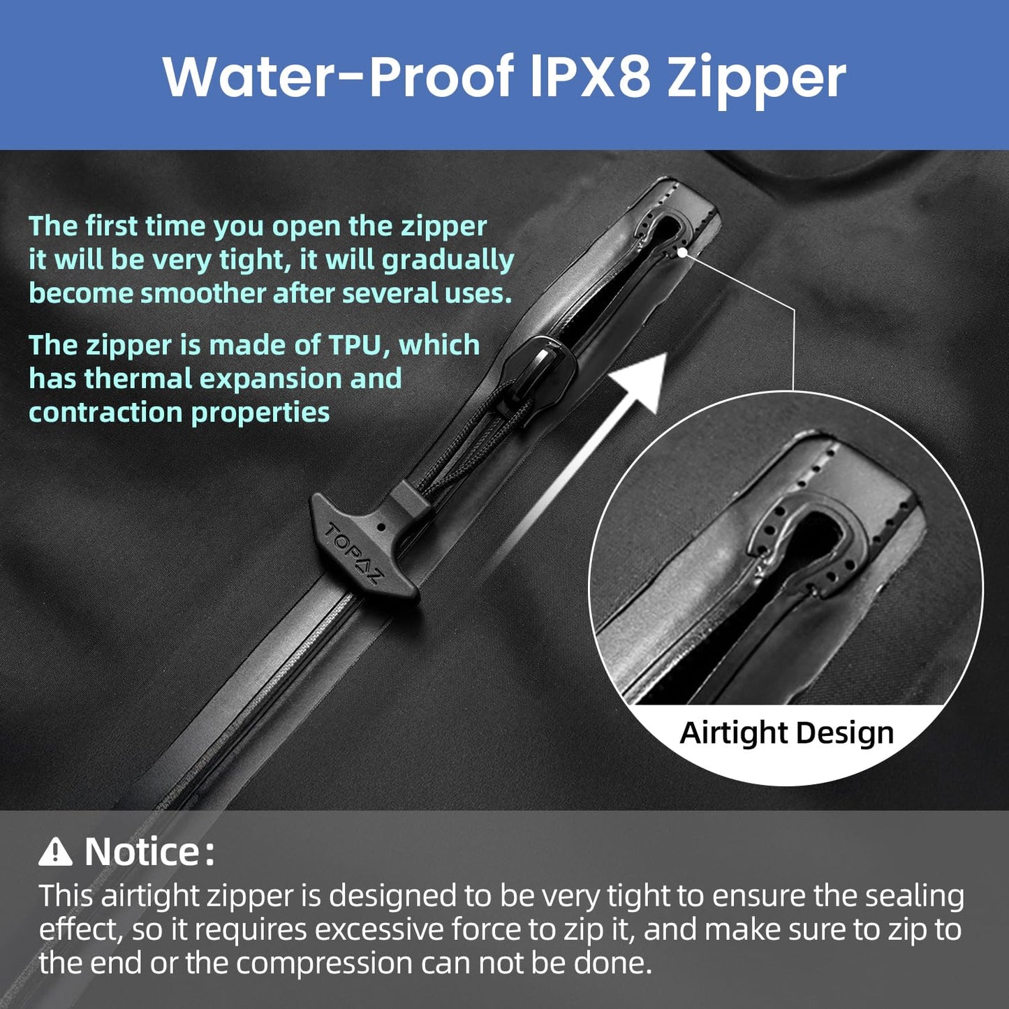 BAGAIL TPU Vacuum Bag for Travel, Reusable Compression Bag with IPX8 Waterproof Zipper, Save Space for Suitcase, Backpack and Carry on (Black, ExtraLarge, No Pump)