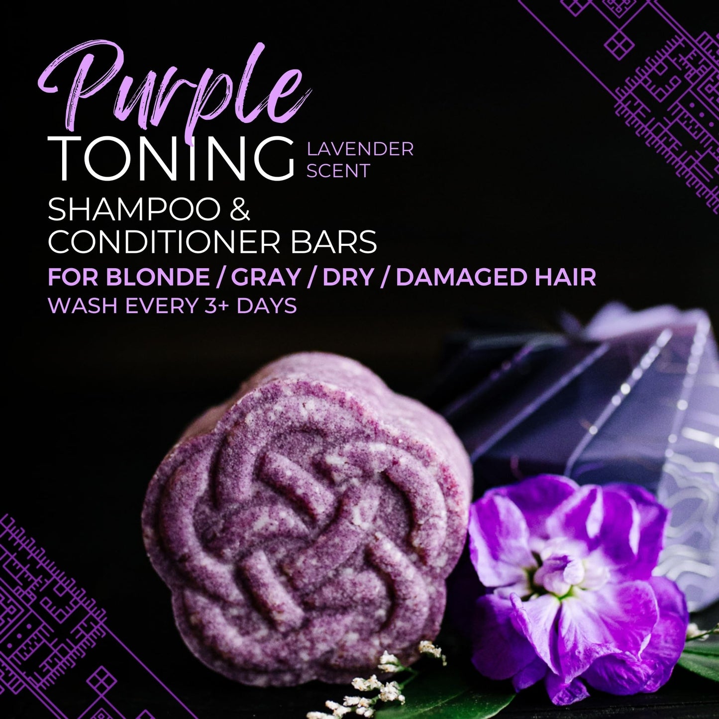Viori Purple Shampoo Bar - Handcrafted with Longsheng Rice Water & Natural Ingredients - All Natural Shampoo Bar - Neutralizes Brassy Tones In Blonde Hair
