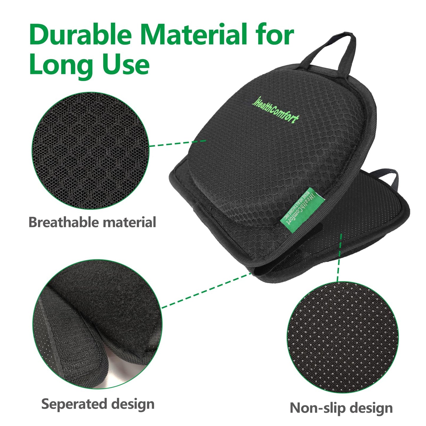 IHEALTHCOMFORT Small Travel Seat Cushion,Gel Memory Foam Seat Cushion,Supportive Butt Pillow,Portable and Foldable for Long Sitting Hours on Stadium Airplane Car Seat