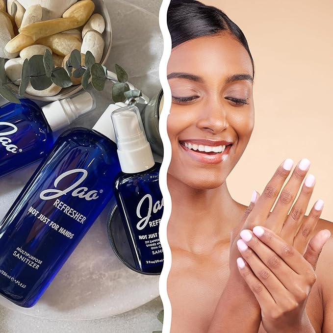 Jao Brand Jao Refresher | Multipurpose Travel Hand Sanitizer, Face Moisturizer, Toner For Face, & Aftershave | Skin Care Travel Essentials | Plant-based | No Parabens, No Sulphates | 8 oz