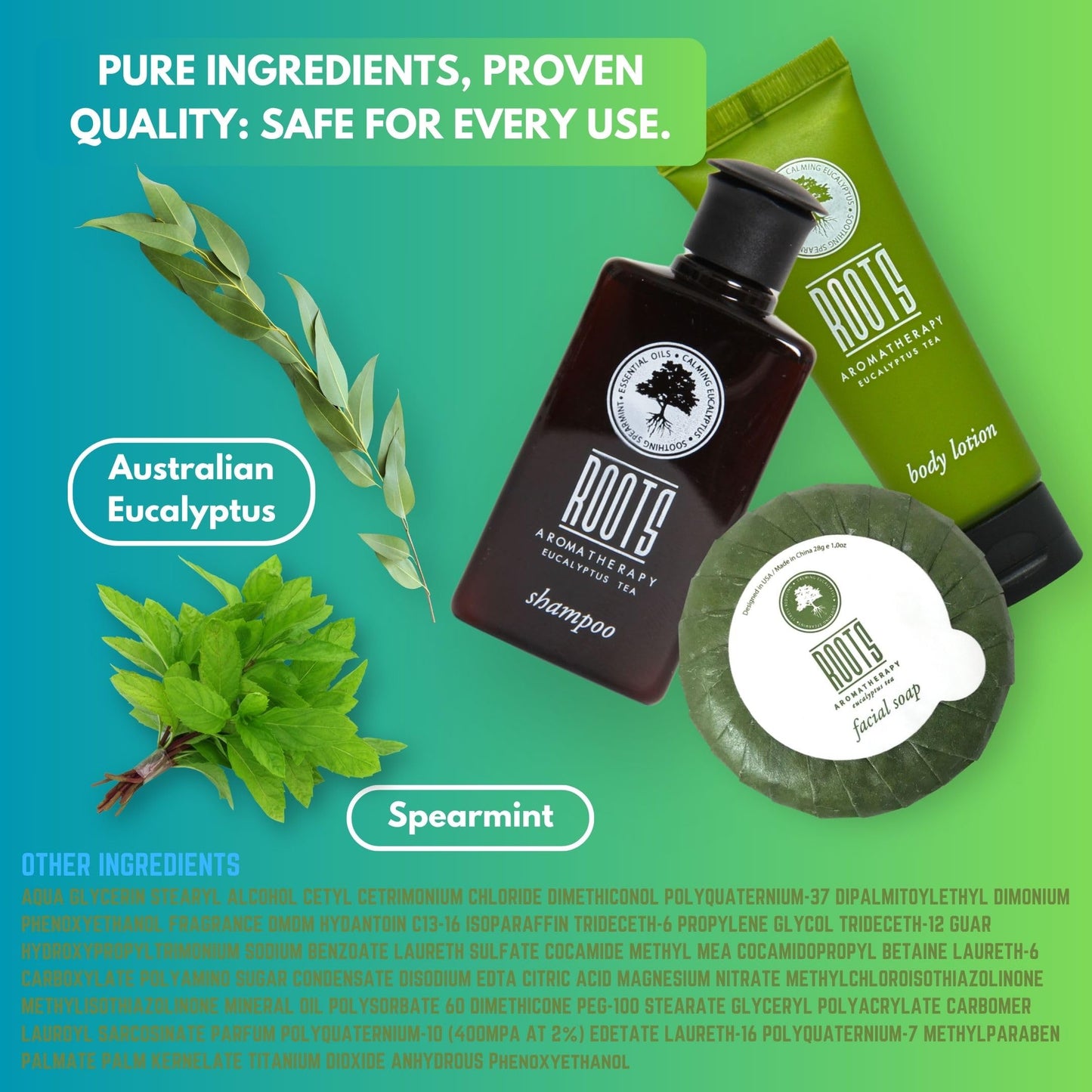 ROOTS AROMATHERAPY Airbnb Travel+Essentials Shampoo and Conditioner Sets Body Wash Lotion & Soap,Guest Bathroom Essentials Toiletries Kit Bulk Mini Set Kits Sulfate Free Air Bnb Toiletry (10 Count)