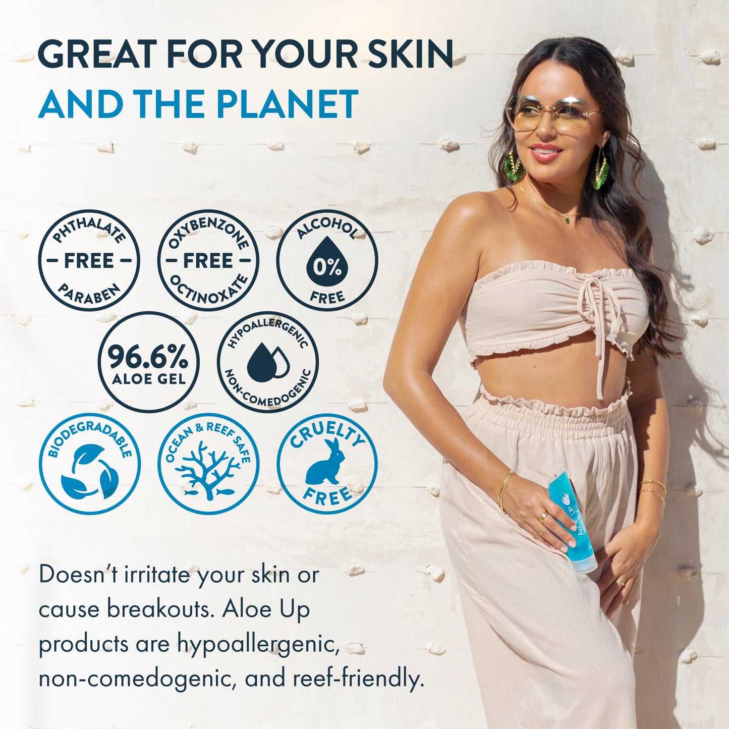 ALOE UP Ice Sunburn Relief Jelly - Pure Aloe Vera Gel Sunburn Relief for Adults & Kids, Aloe Vera Gel Face & Body, Natural Cruelty-Free Aloe Gel, Aloe Vera Gel Skin Lotion - 4 Oz (2pack)