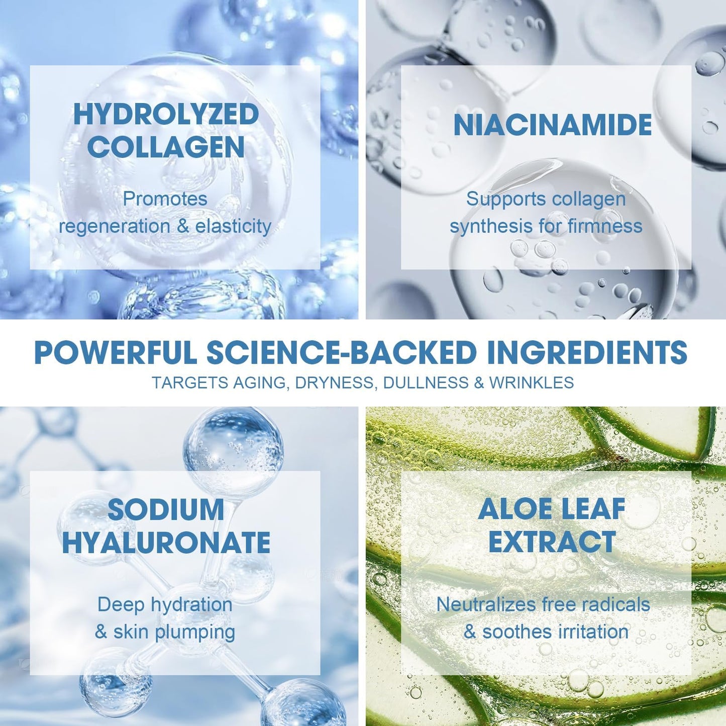 Stem Cell Facial Serum for Anti-Aging and Wrinkle Care, 2 Pack Microneedling Serum Ampoules for Hydrated, Smooth & Rejuvenated Skin