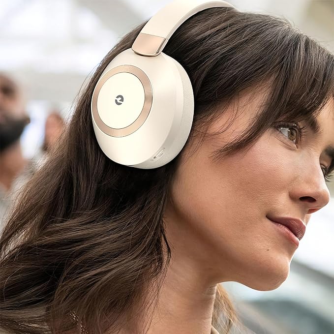 Active Noise Cancelling Headphones, 100H Playtime Headphones Wireless Bluetooth, Bluetooth Headphone with Microphone, Over- Ear Wireless Headphone with Deep Bass for Travel