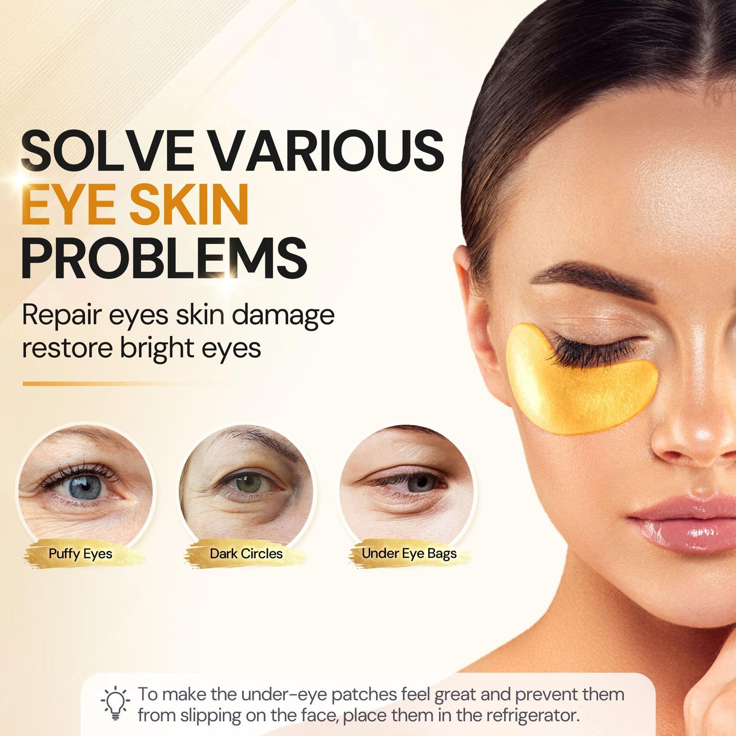 KUTDEP Under Eye Patches, 10 Pairs Gold Collagen Eye Gels Mask, Reduce Dark Circles, Wrinkles Puffy & Bags, Anti-aging Moisturizing Eye Mask