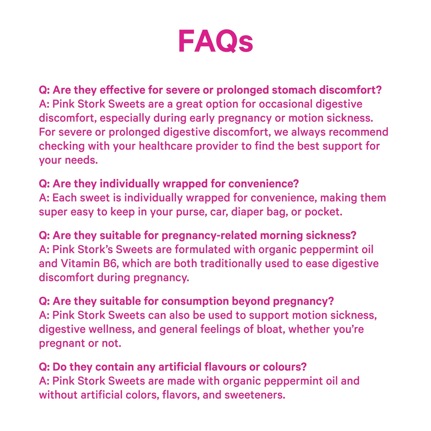 Pink Stork Organic Peppermint Sweets for Morning Sickness and Motion Sickness Support, Added Vitamin B6, 1st Trimester Pregnancy Must Haves - 30 Wrapped Peppermint Candies