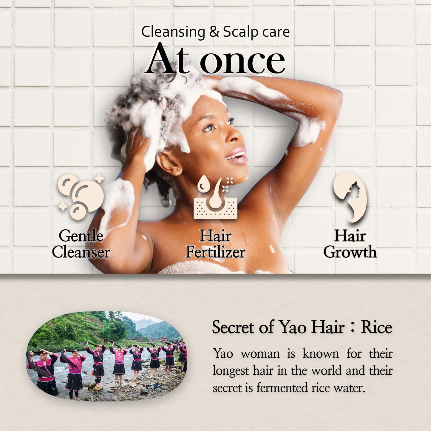 mimosu Hair Growth Shampoo Bar, Fermented Rice Water 2-in-1 Shampoo & Conditioner, 5oz, Unscented, pH Balanced, Solid Bar for Oily Hair, Korean Hair Care