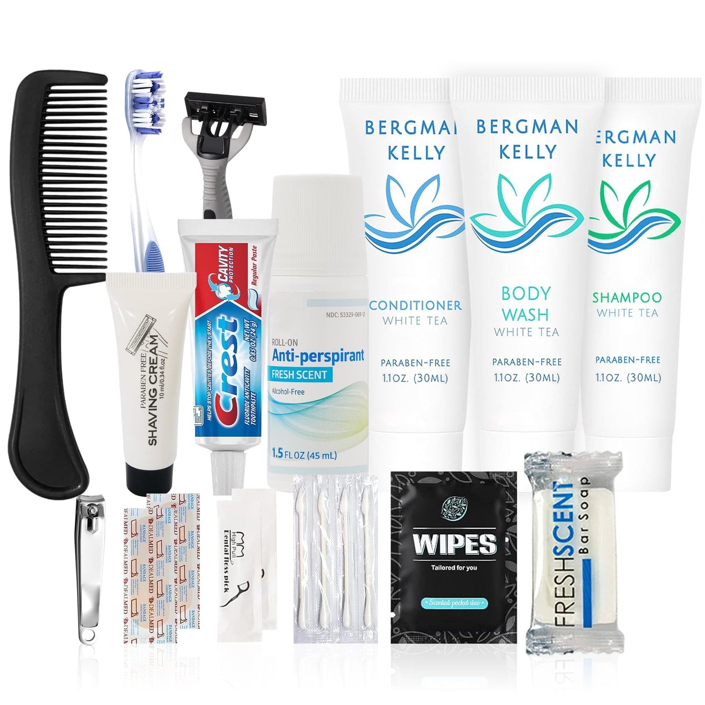 Trektote Travel Toiletry Kit for Men and Women – 20 Piece Set of Travel Size Toiletries, TSA Compliant, Includes Shampoo and Conditioner, Body Wash, Toiletry Bag & More