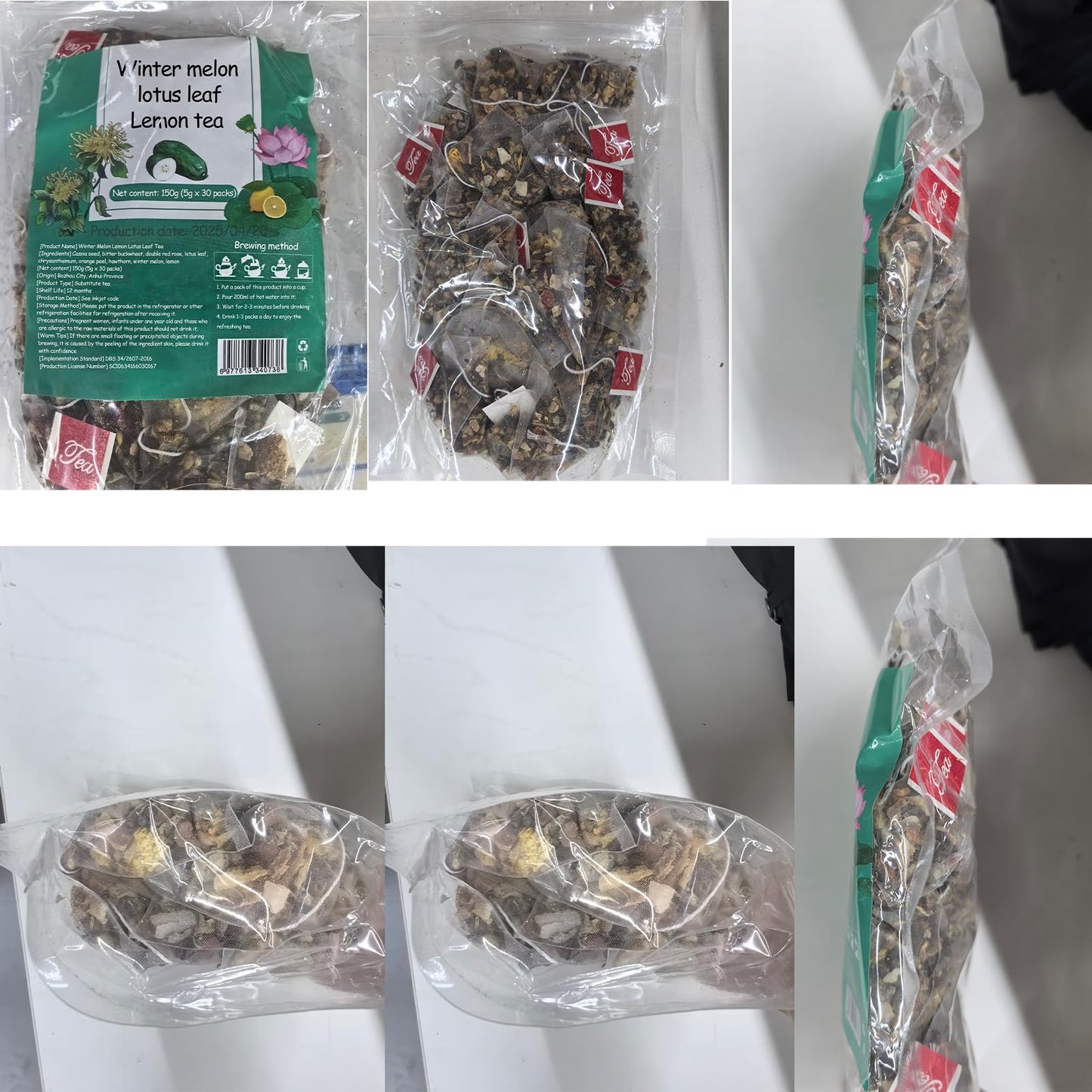 Winter Melon Lotus Leaf Tea,30 Bags Chrysanthemum Tea,Chrysanthemum Winters Melon Lotus Leaf Herbal Teas,Winter Melons,Orange Peel,Cassia Seed,Buckwheat,Hawthorn,Lotu Leafs,Red Rose (1)