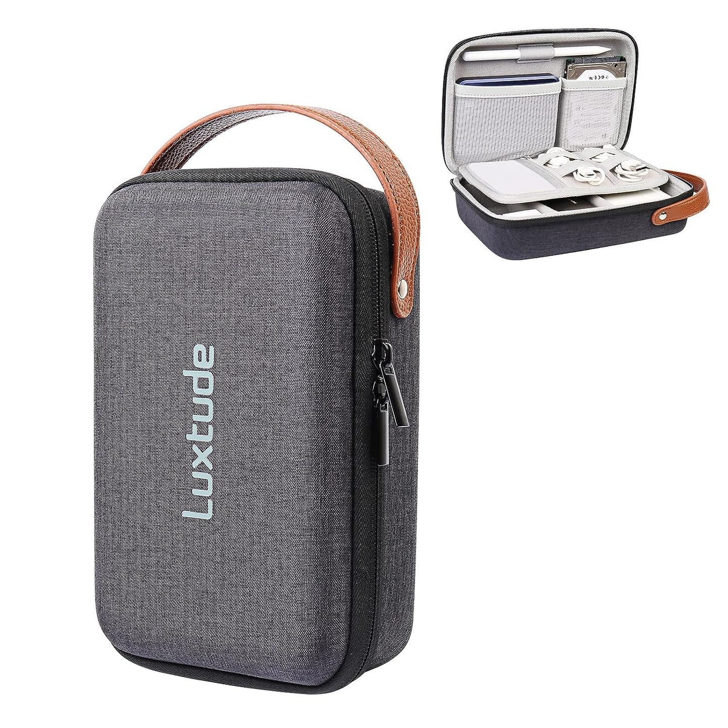 Luxtude Electronics Organizer Travel Case, Tech Organizers Travel Case, Hard Charger Organizers, Portable Cable Organizer, Travel Essentials for Charger/Mouse/Cash/Card/Pen, Tech Gifts