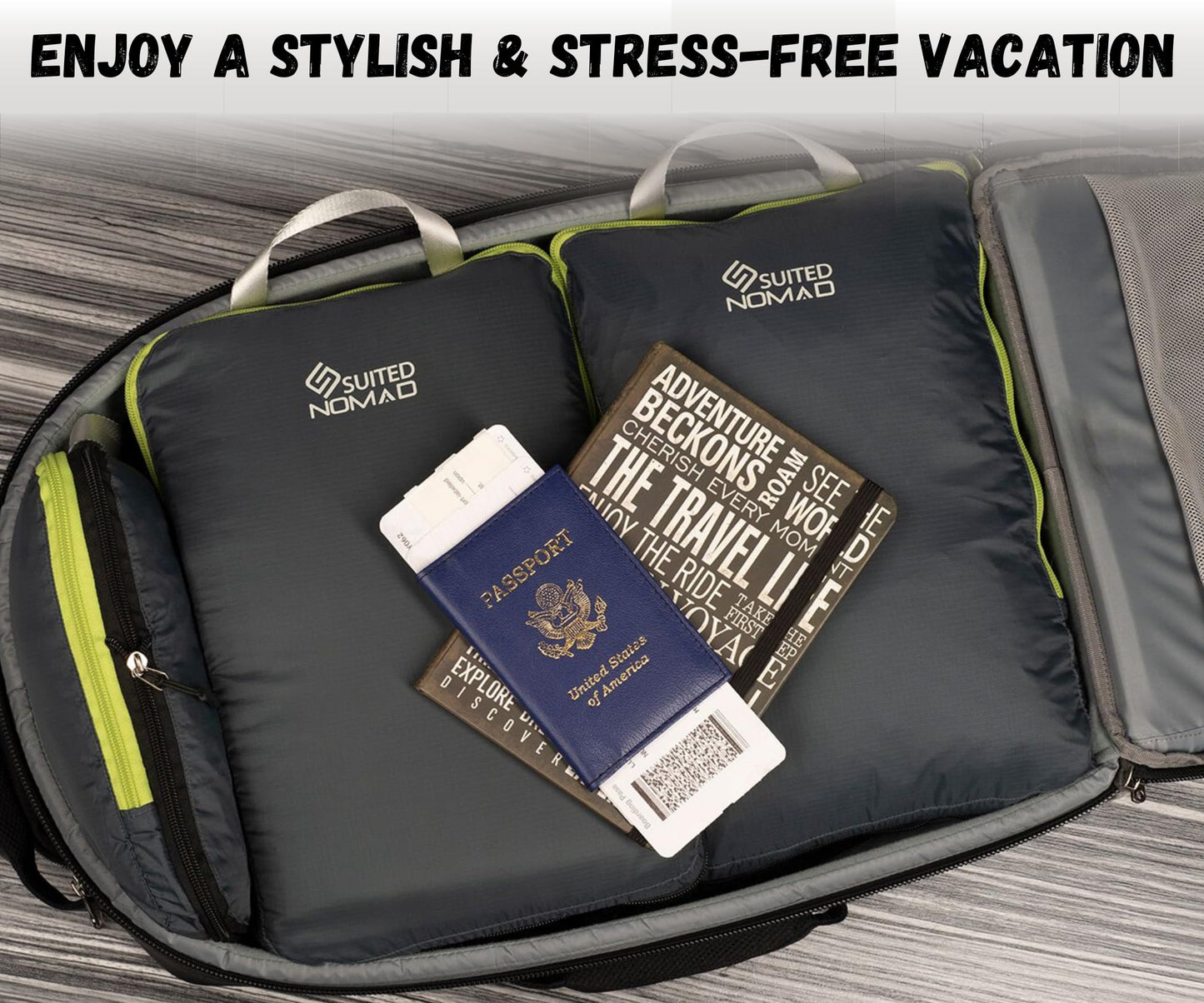 6 Set/3 Set Ultralight Compression Packing Cubes, Suitcase and Backpack Travel Organizer Bags (Shadow Gray, 3Piece)