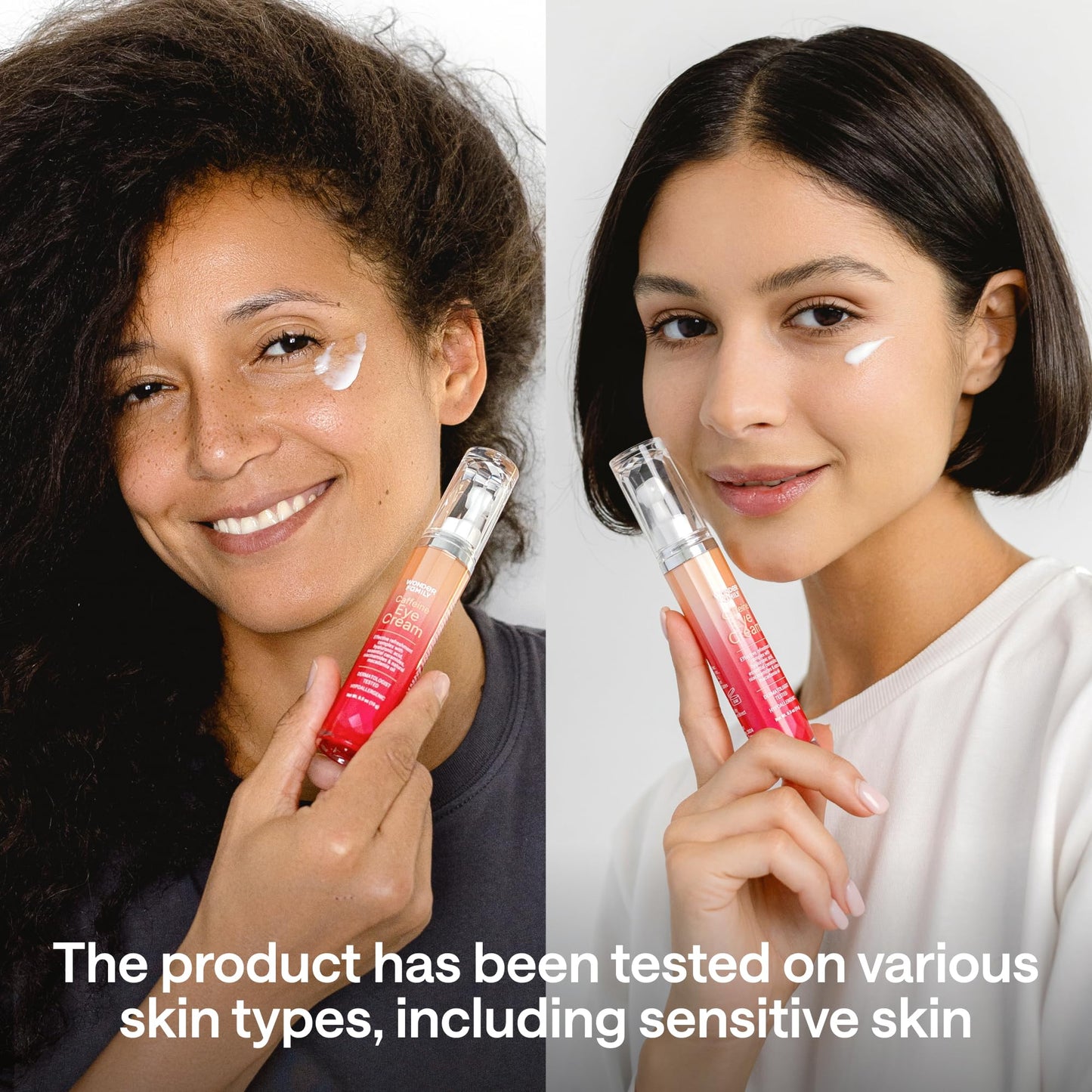 Caffeine Under Eye Cream for Puffiness and Bags Under Eyes - Roller for Puffy Eyes and Dark Circles Under Eye Treatment for Women, Men - Hyaluronic Acid and Niacinamide Serum - Face Puffiness Reducer