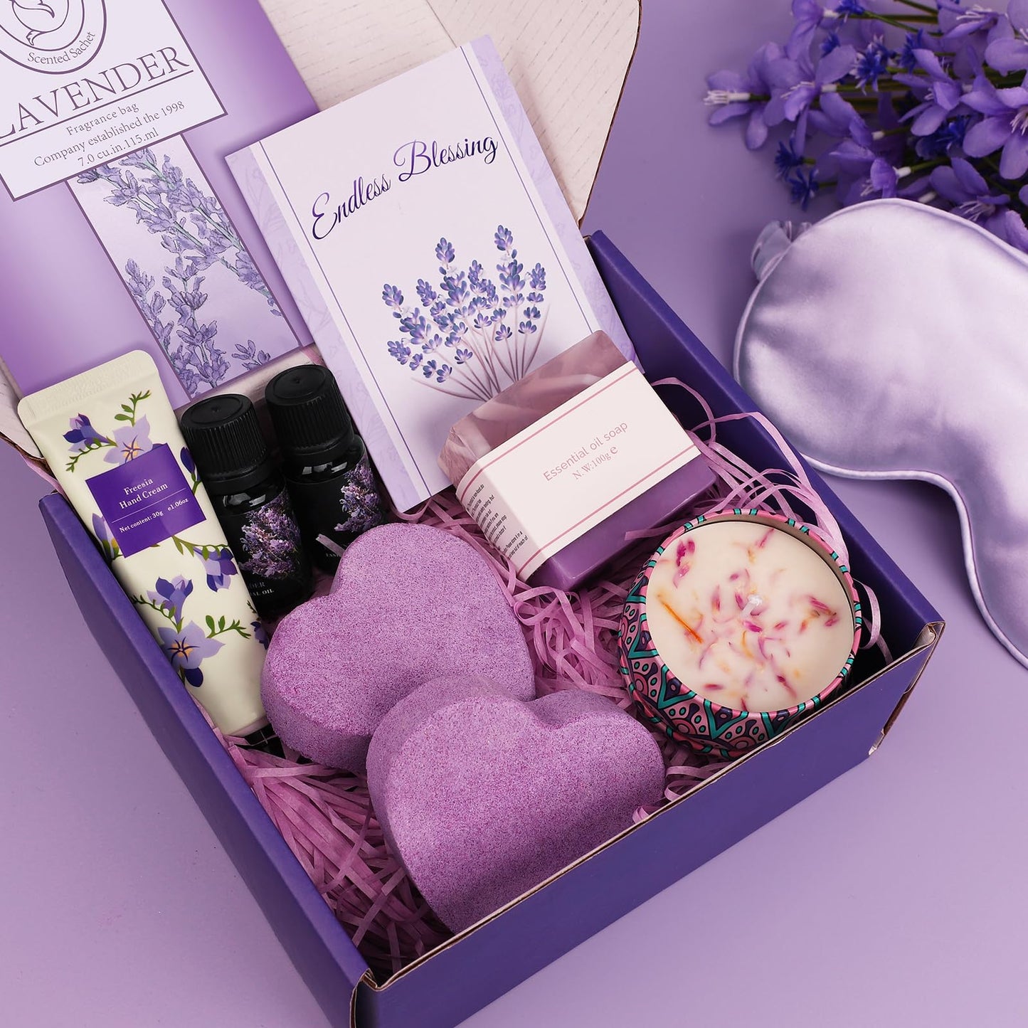 Birthday Gifts for Women, Spa Gifts Baskets for Women, Relaxation Self Care Kit, Care Package Box for Woman, Giftware Idea for Mom, Wife, Friends, Sister, Daughter