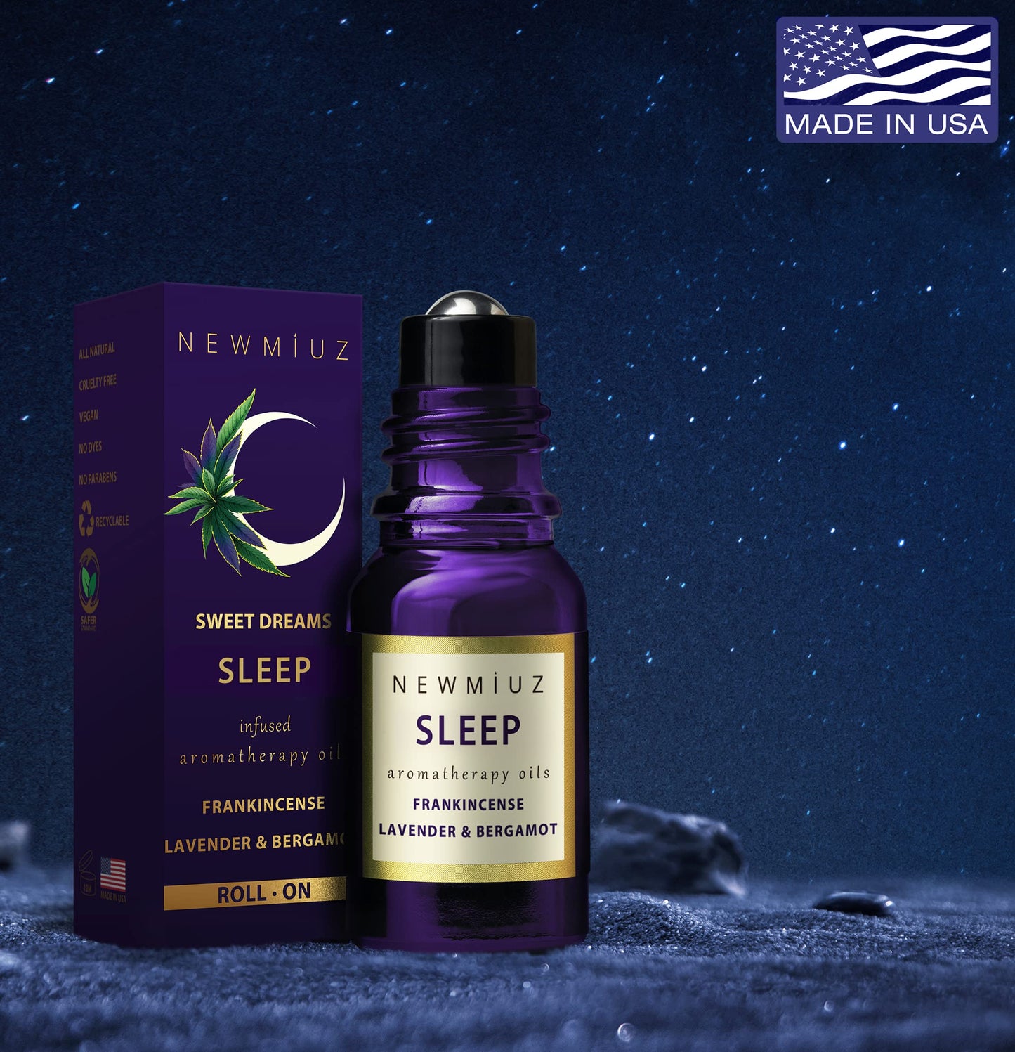 Sleep Well Roll On Essential Oil Anti Stress Calming Aromatherapy Stick Blend Lavender Bergamot Frankincense Destress Relaxation Stress Gift for Women