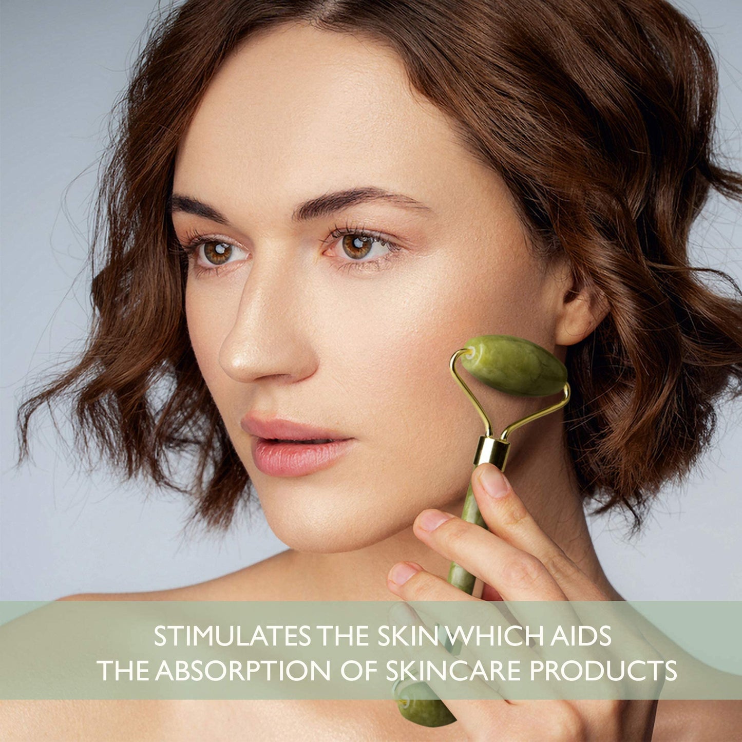 Perfecore Ice Face Mask + Jade Roller - Beauty Roller Face Neck Massage Tool - Stone Face Roller & Facial Mask Set for Wrinkles Fine Lines & Anti Aging, Puffy Eyes, Dark Circles & Overall Skin Care