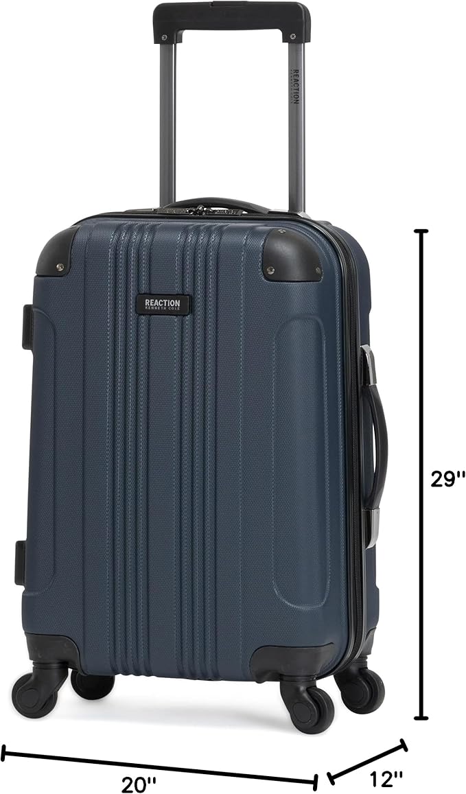 Kenneth Cole REACTION Out of Bounds Lightweight Hardshell 4-Wheel Spinner Luggage, Naval, 2-Piece Set (20" & 28")