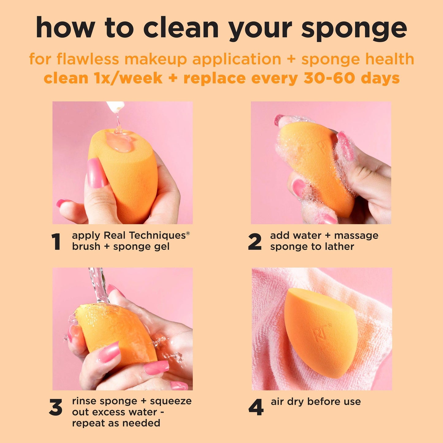 Real Techniques 5 Piece Everyday Essentials Makeup Brush Set, Includes 4 Brushes & Makeup Sponge, For Foundation, Blush, Bronzer, Contour, Eyeshadow, & Powder, Travel Gift Set, Cruelty-Free & Vegan