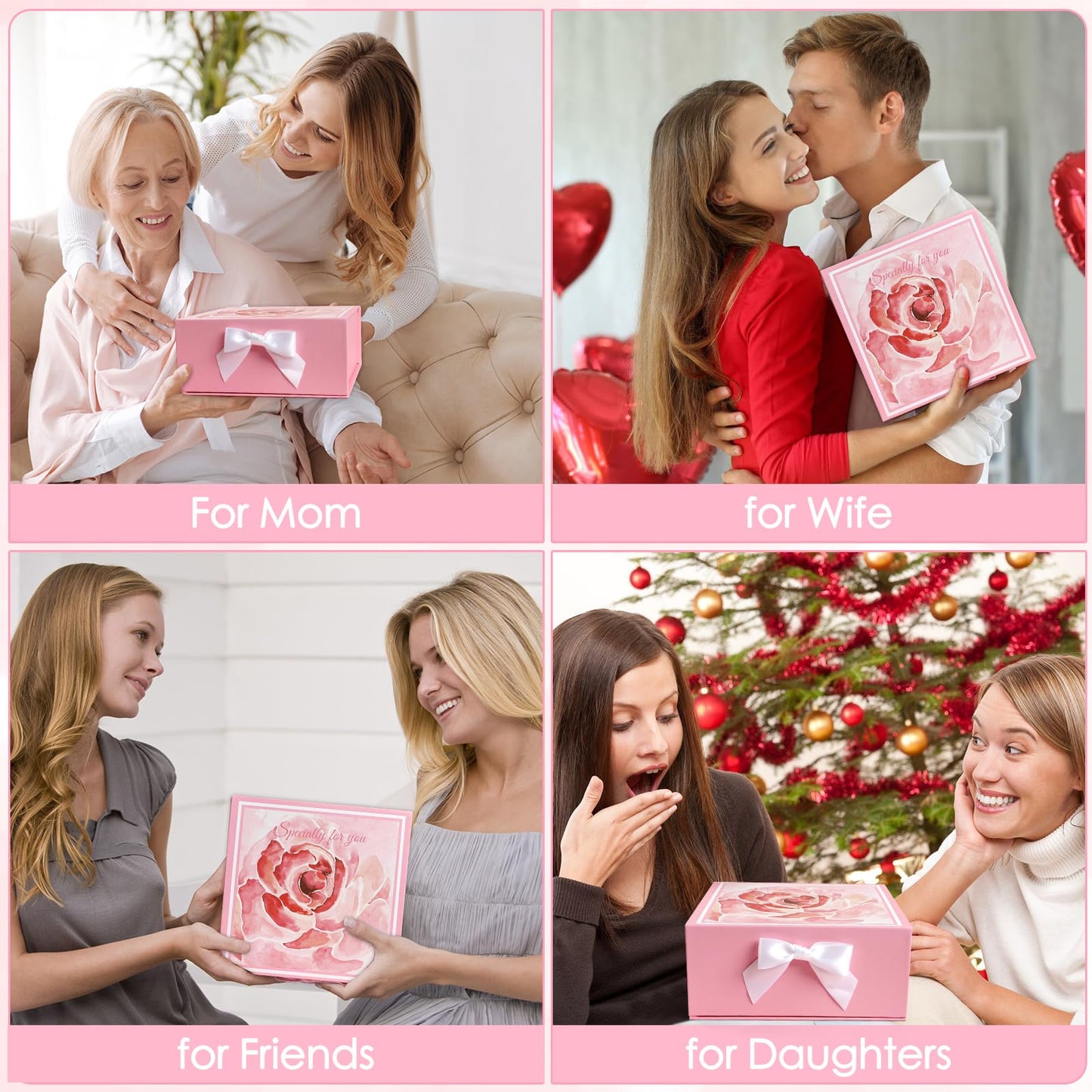 Mother's Day Gifts,Rose Spa Gifts Set, Bath Gifts Set for Women, Relaxing Spa Gift Basket for Women, Self Care Package, Home Spa Products, Birthday Gifts for Mom Mother's Day (Rose)