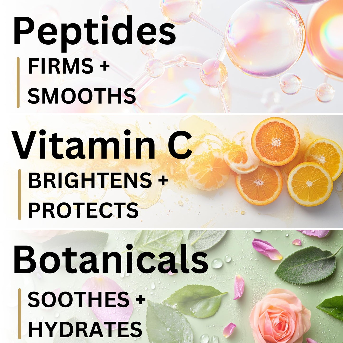 Peptides Face Serum with Vitamin C and Hyaluronic Acid, 0.5 oz – Hydrating & Moisturizing Serum for Anti-Aging, Wrinkles, and Collagen Support