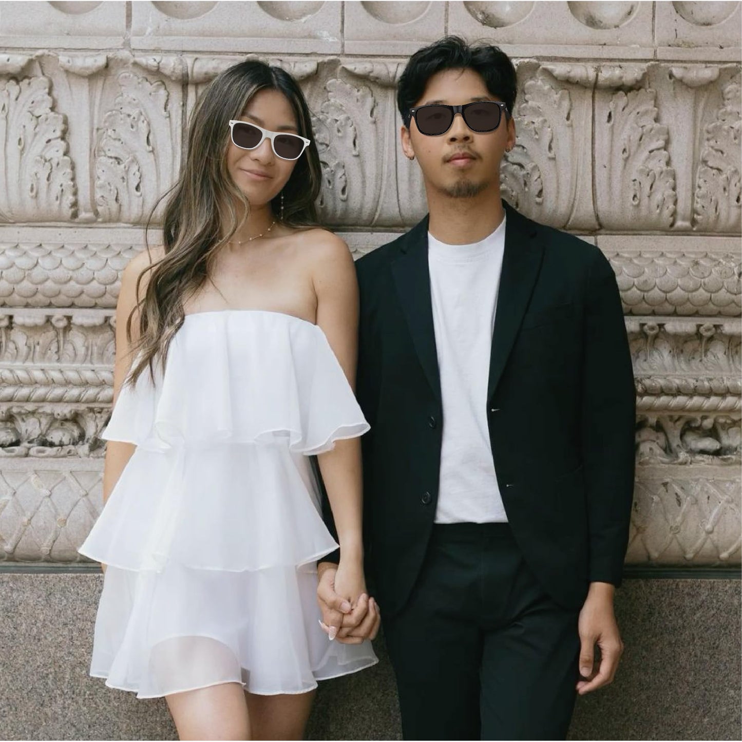 Mr&MrsGifts Honeymoon Essentials Hubby and Wifey Polarized Sunglasses Wedding Sunglasses for the Couple Groom Sunglasses Engagement Gift(HW-S)