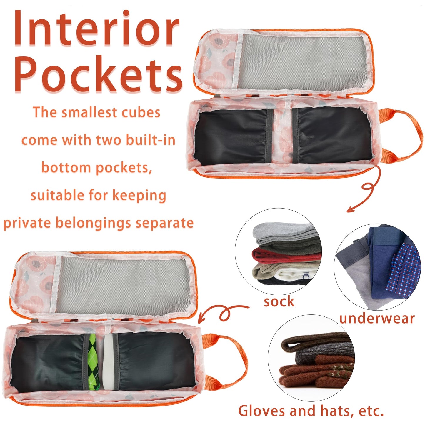 Hitanfe 7 Pcs Compression Packing Cubes Travel for Suitcases, Luggage Organizer Washable Storage Bags Set for Backpack Travel- Packaging Cubes for Carry-Ons and Storage