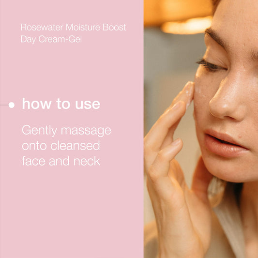 Natio Australia Rosewater Hydration Moisture Boost Day Cream-Gel, 2.5 oz - Face Cream with Shea Butter - Face Moisturizer for All Skin Types