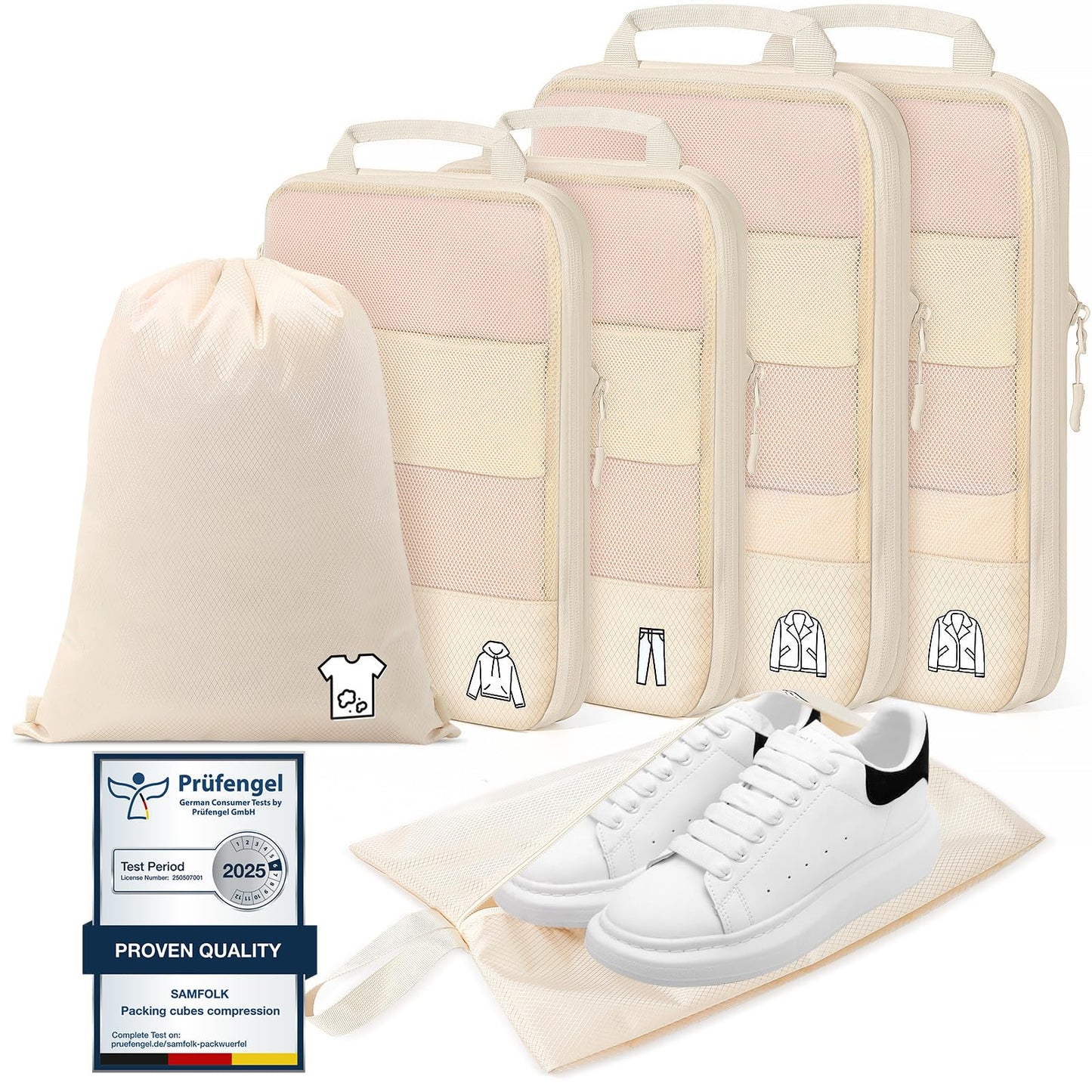 Compression Packing Cubes for Travel, Lightweight 6 Set Bags Cruise Must Haves for Luggage Carry On Suitcase and Clothes Organizer, Durable Vacation Essentials and Accessories Gifts for Women and Men