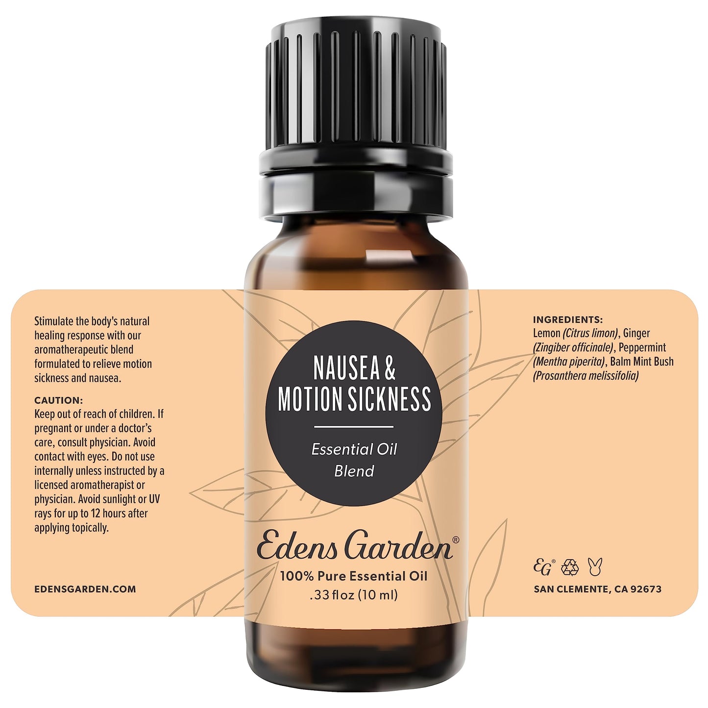 Edens Garden Nausea & Motion Sickness Essential Oil Blend- 100% Pure Premium Grade, Undiluted, Natural, Therapeutic, Aromatherapy, The Best for Diffusing, Skin, Humidifiers, Face 10 ml (.33 fl oz)