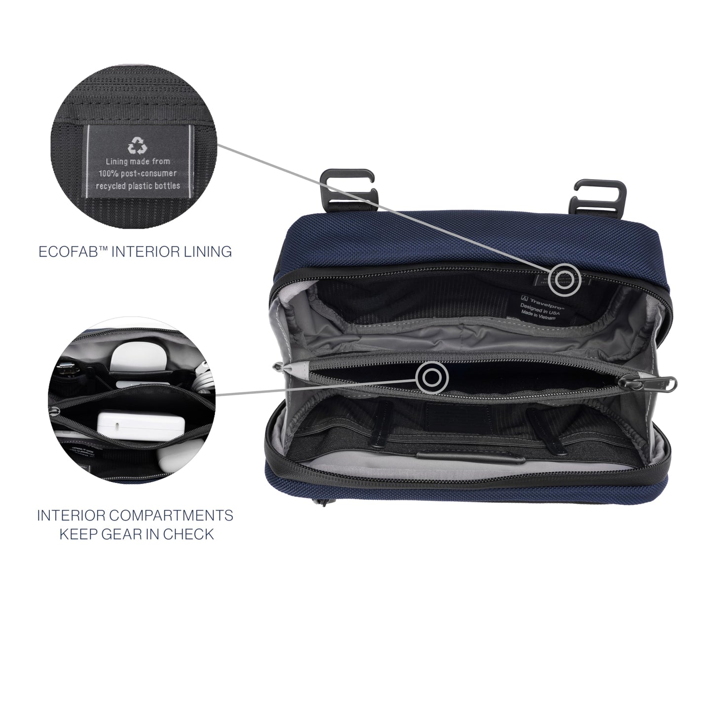 Travelpro Altitude Travel Essentials Organizaton Kit, Men and Women, Aviator Navy