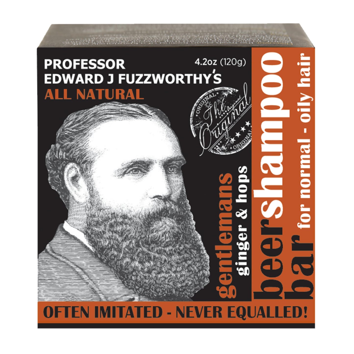 Professor Fuzzworthy's Gentlemans BEER Beard Hair SHAMPOO Bar for Normal, Dry, Oily Hair | SCENTED with All Natural Oils From Tasmania Australia - 4.2 oz