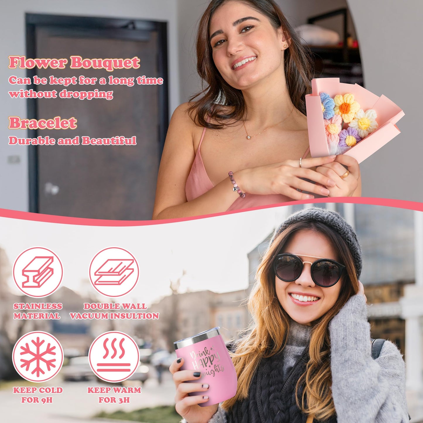 GQIRIL Gifts Basket for Women - 12PCS Unique Birthday Mothers Day Gift Set, Bath Relaxing Spa Present Basket Set, Self Care Package for Her Mom Sister Female Friends Wife Girlfriend Grandma Daughter