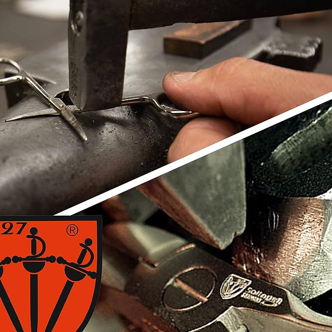 3 Swords Germany - Brand Quality 6 Piece Manicure Pedicure Grooming kit Set - Scissors, Metal and Glass Nail File, Clipper, Tweezers with Synthetic Leather case - red/red Tools