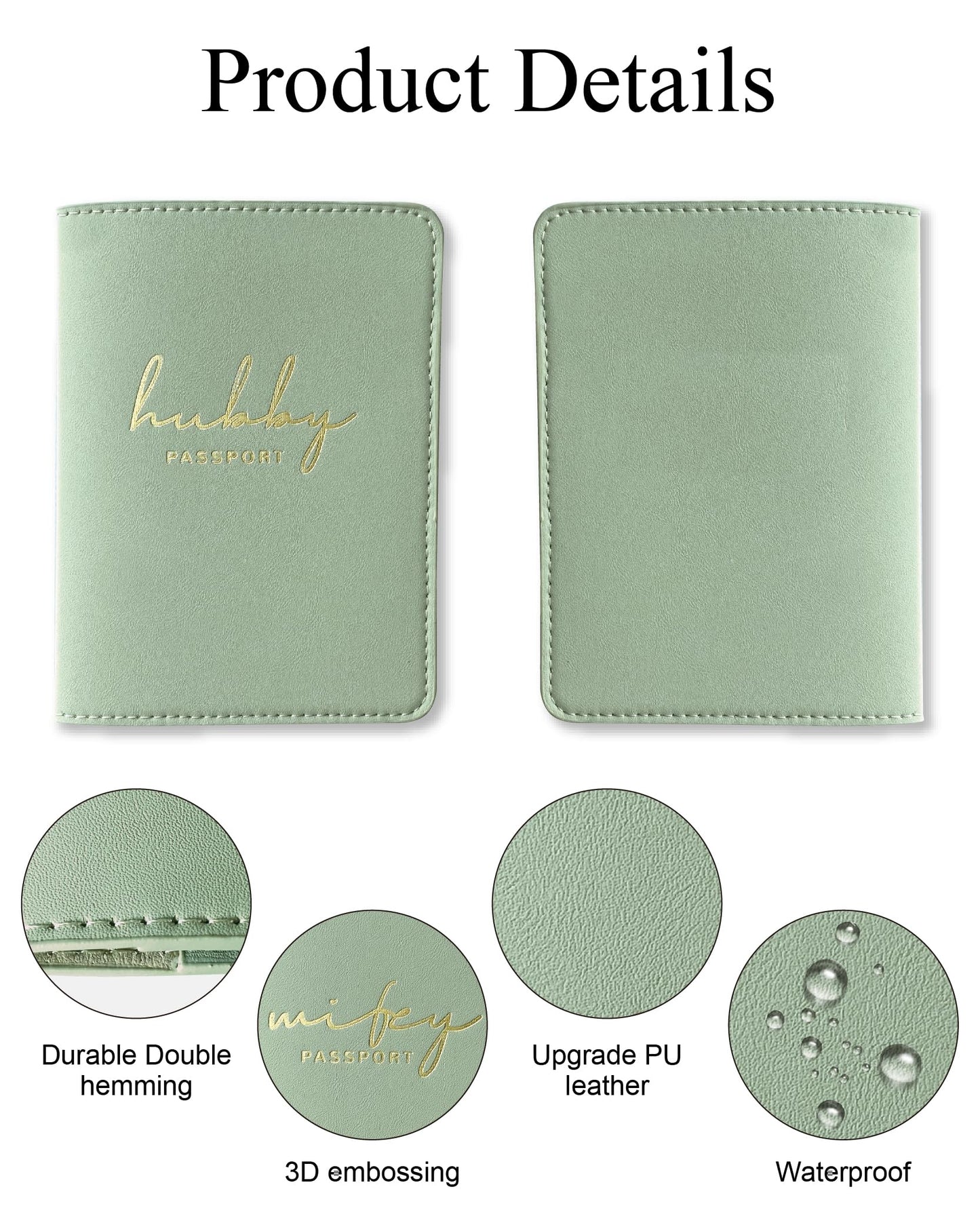 GroomBrideGifts Hubby and Wifey Passport Holder - Engagement Gifts for Couples | Wedding Travel Essentials for Couples | Honeymoon Gifts for Newlyweds