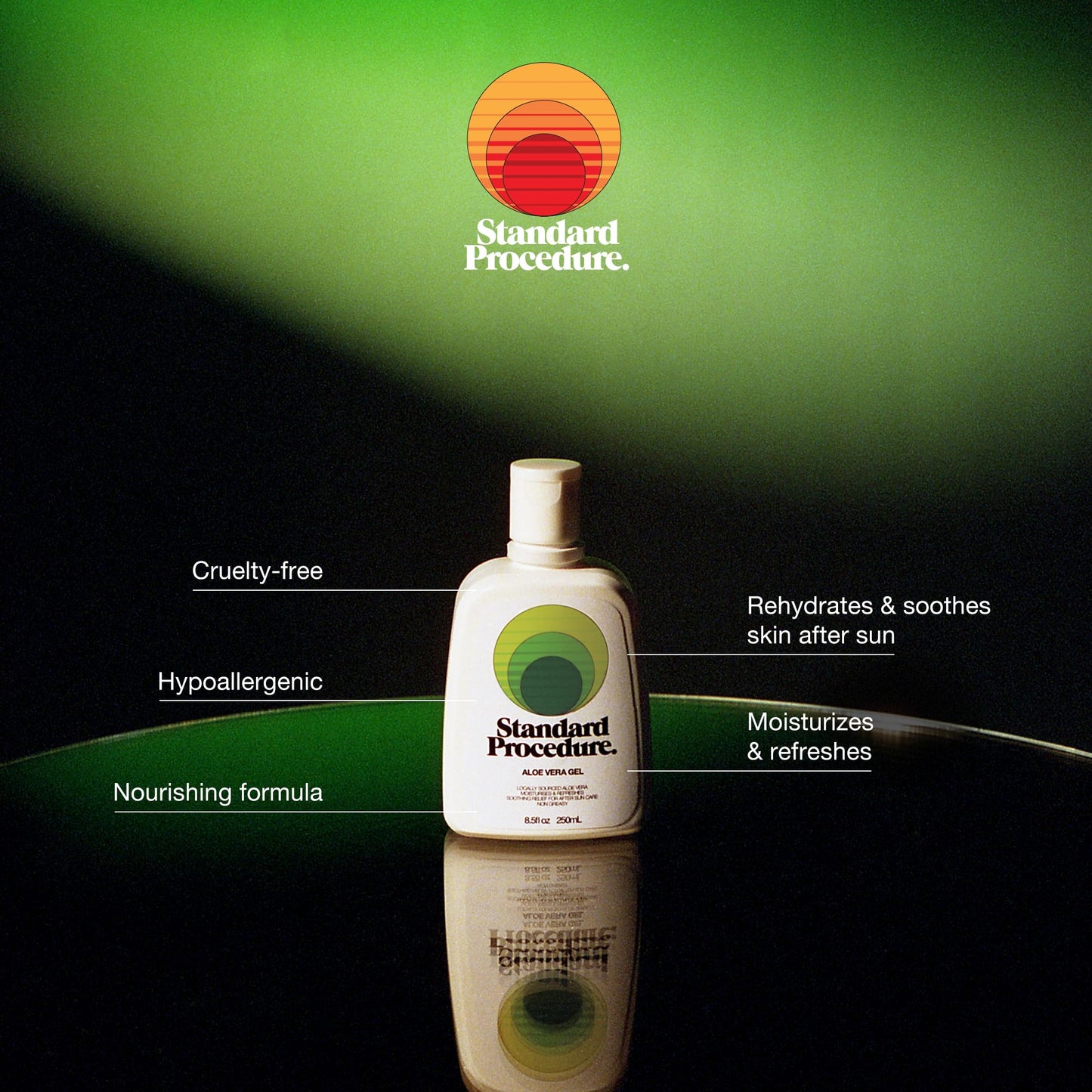 Standard Procedure. Aloe Vera Gel, Soothing Relief for After Sun, Moisturizes and Refreshes Dry Skin, Pure Aloe Vera, Non-Greasy, 2 oz