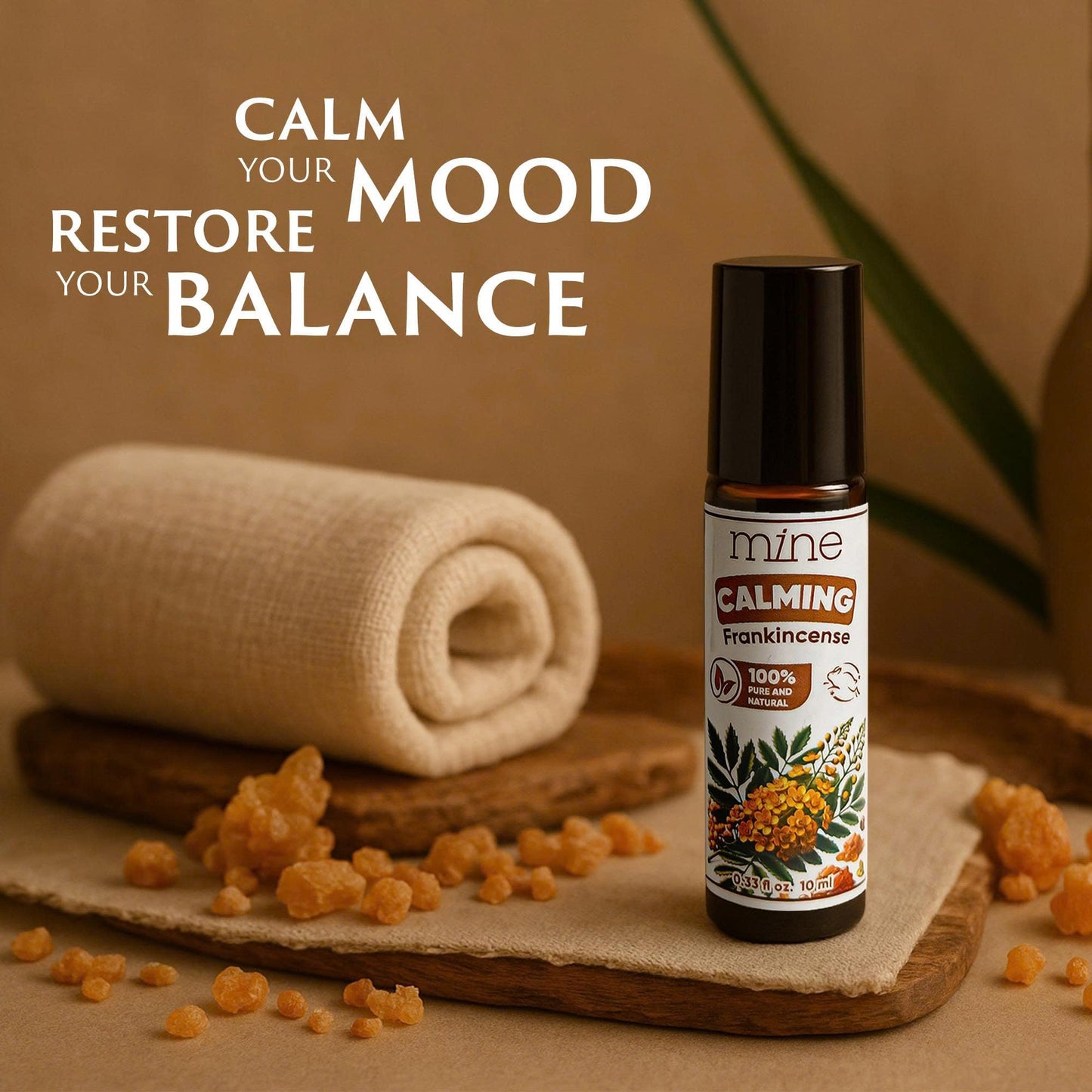 Mine Frankincense Essential Oil Roll On, Frankincense Oil, Calming Essential Oil Rollerball for Skin