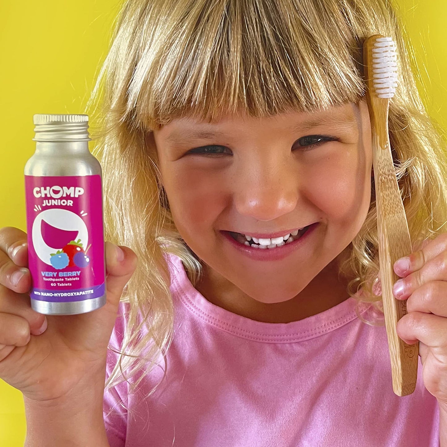Chomp Junior Very Berry Toothpaste Tablets with Nano Hydroxyapatite